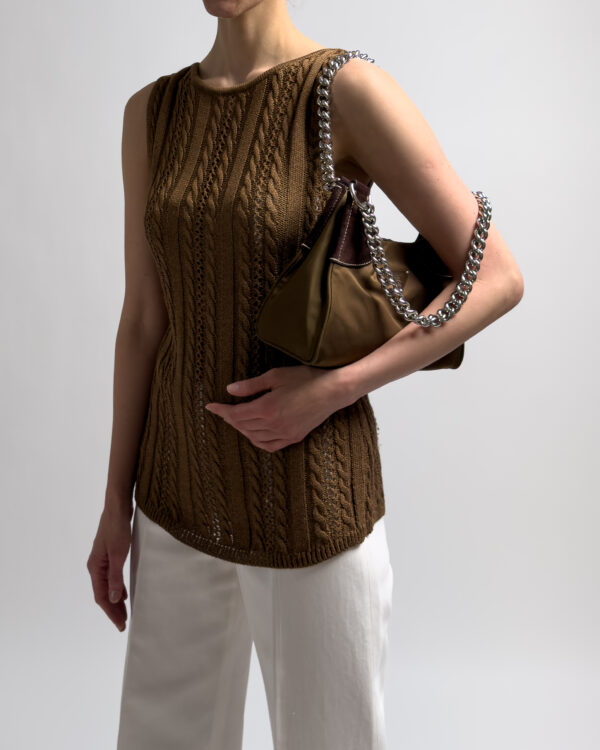 Yves Saint Laurent Crocheted Knit Top | Brown