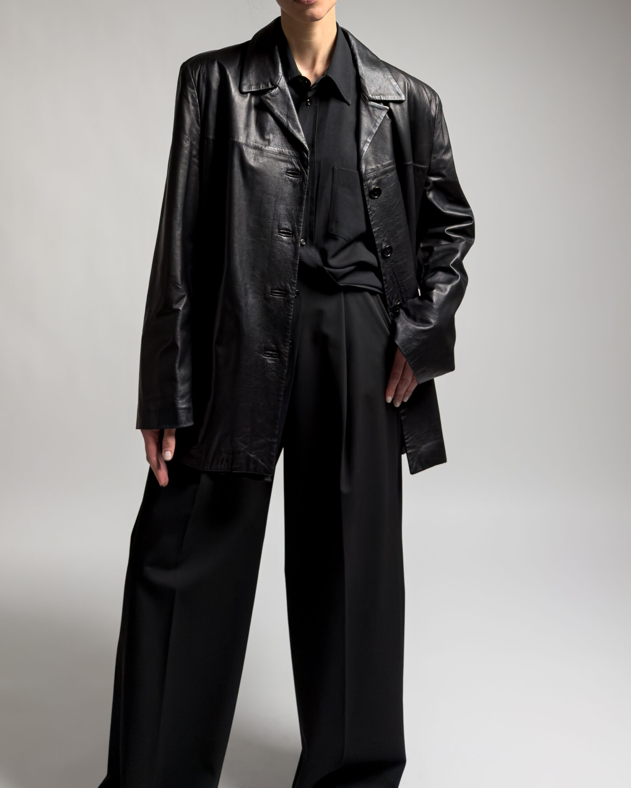 Italian Vintage Nappa Leather Jacket | Black