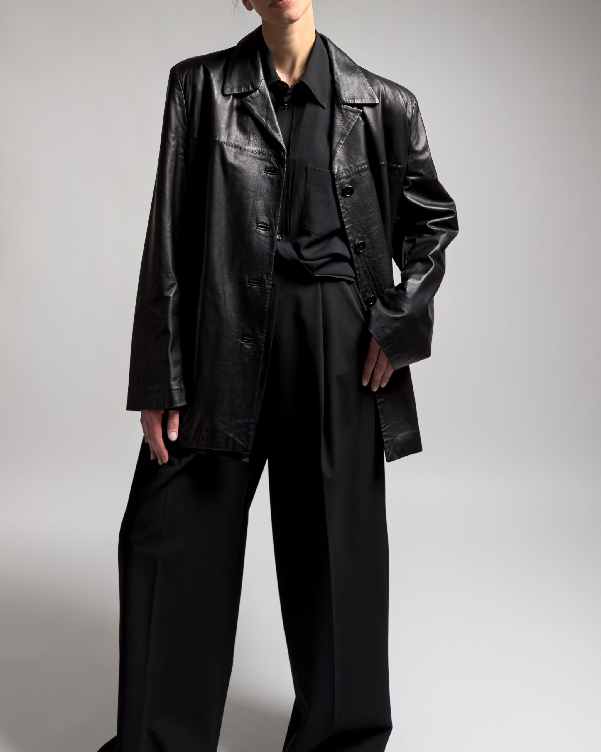 Italian Vintage Nappa Leather Jacket | Black