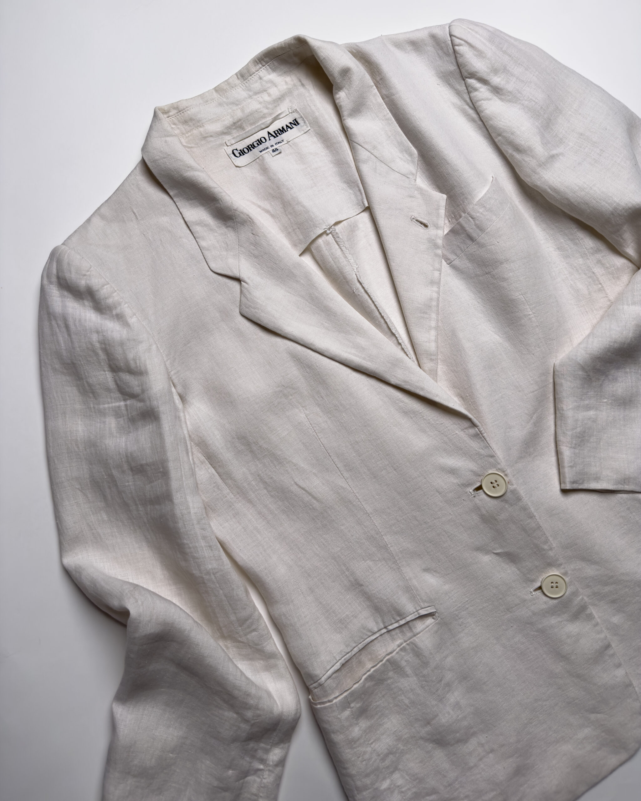 Giorgio Armani Linen Blend Blazer | White