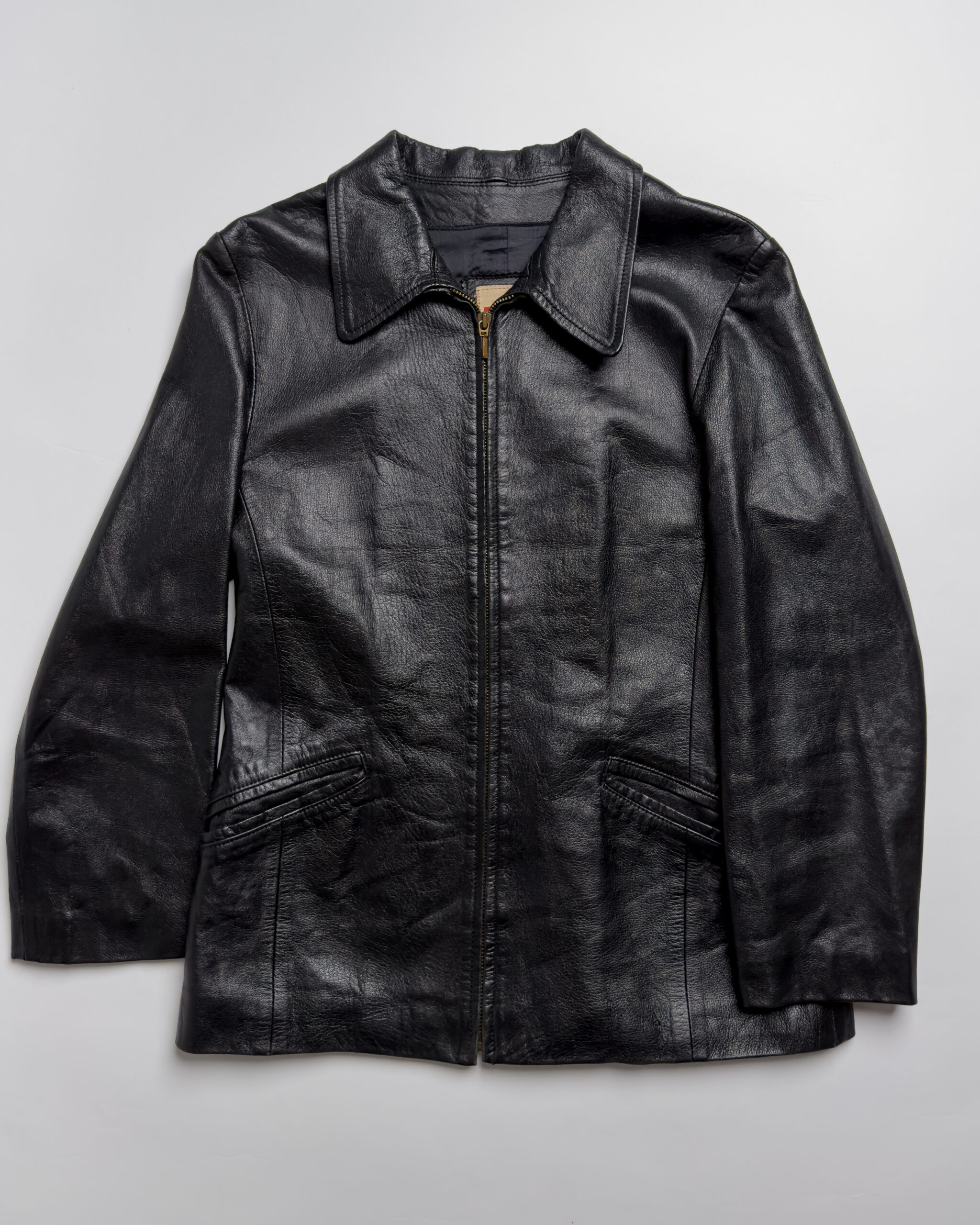 Dagger Collar Leather Jacket | Black
