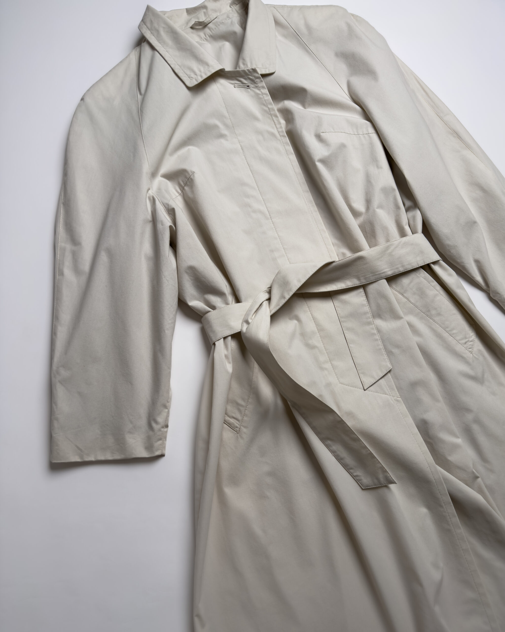 Vintage Longline Trench Coat | Stone White