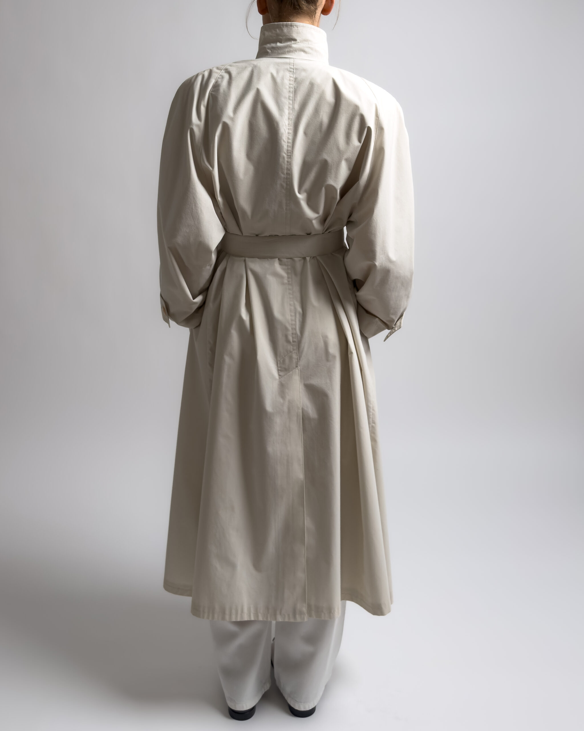 Vintage Longline Trench Coat | Stone White