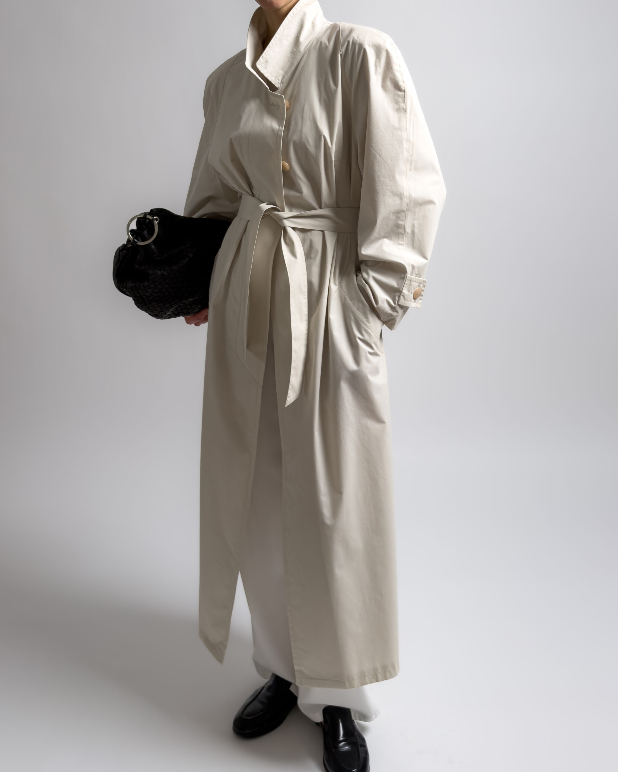 Vintage Longline Trench Coat | Stone White