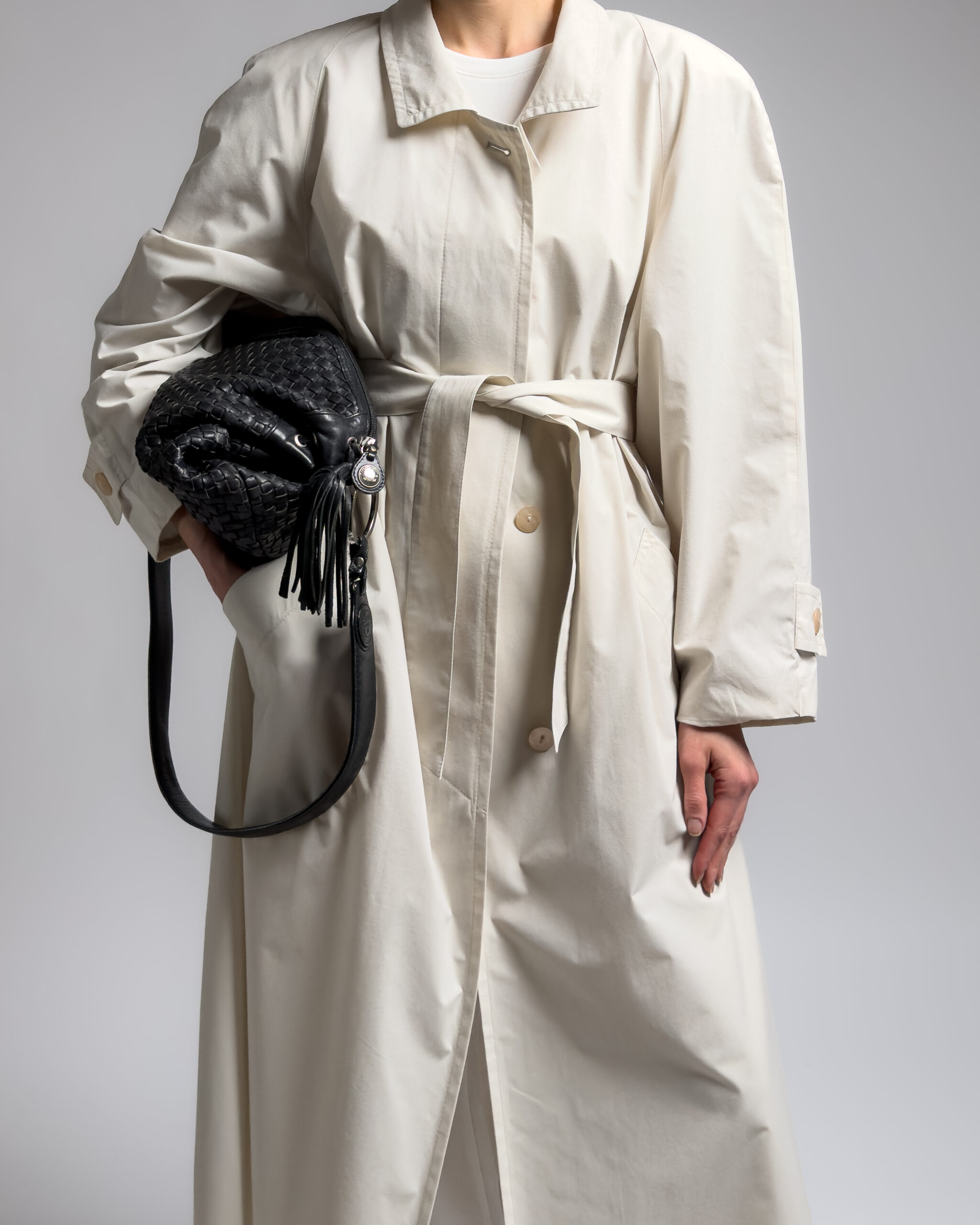 Vintage Longline Trench Coat | Stone White