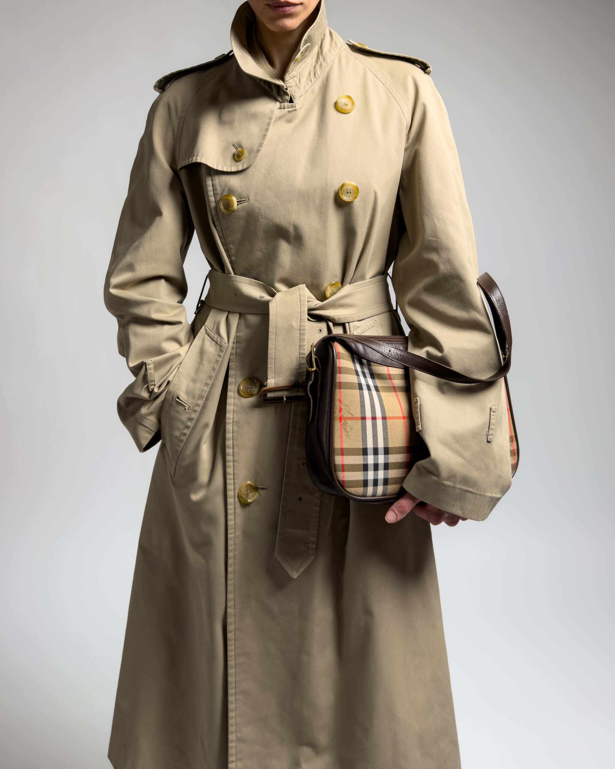 Burberry Nova Check Leather Shoulder Bag | Brown