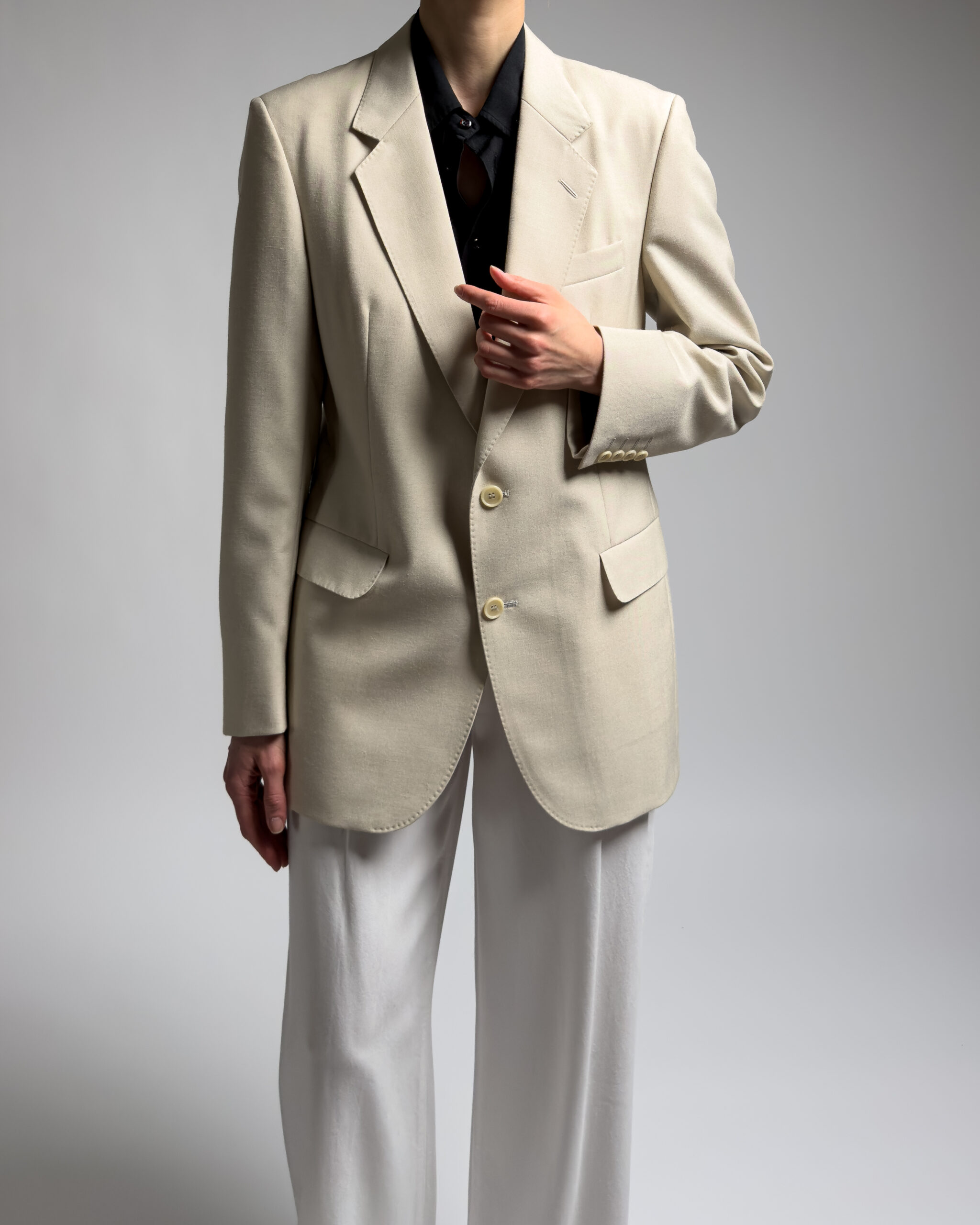 Tiger of Sweden Wool & Linen Blend Blazer | Cream