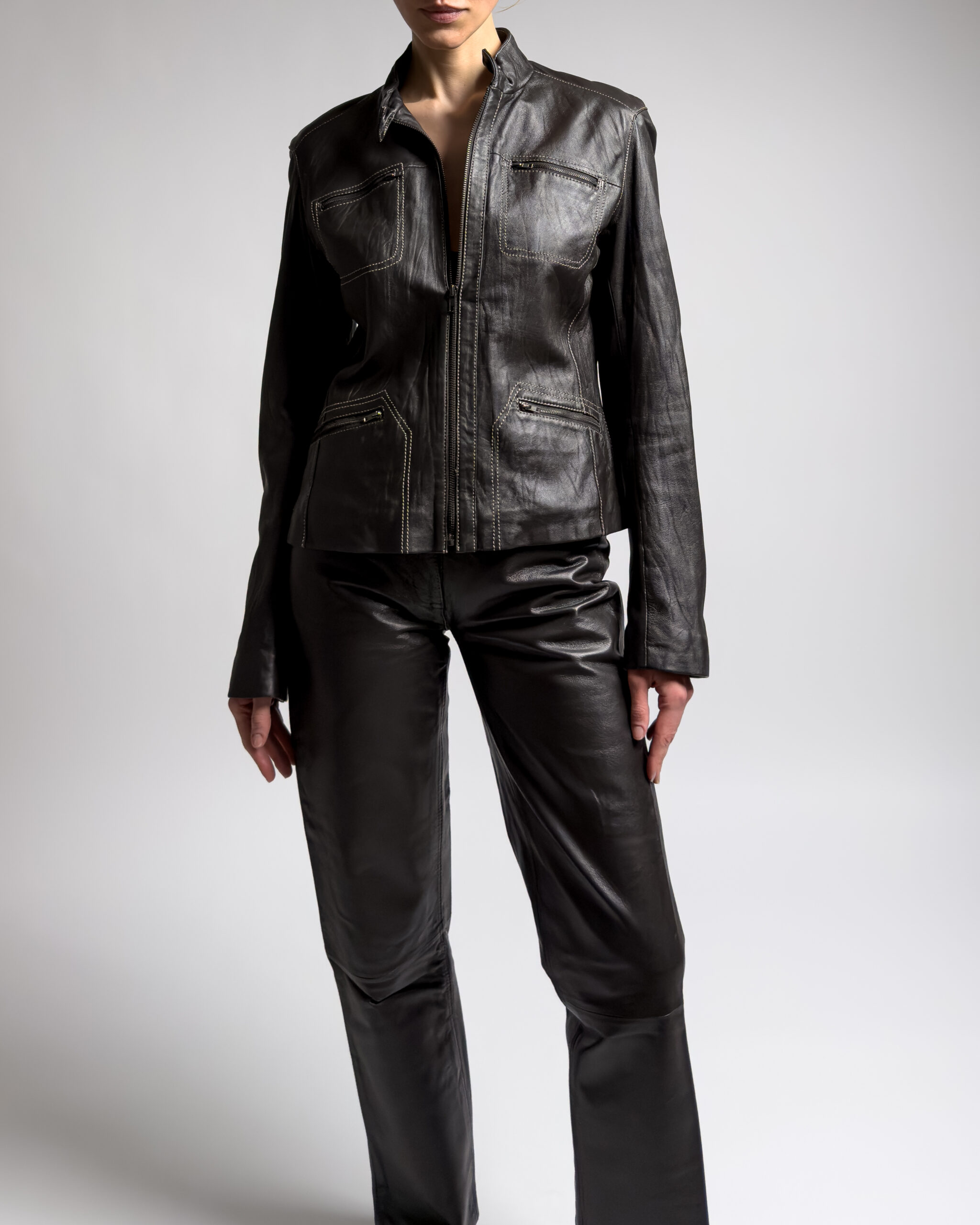 Vintage Leather Trousers | Dark Brown