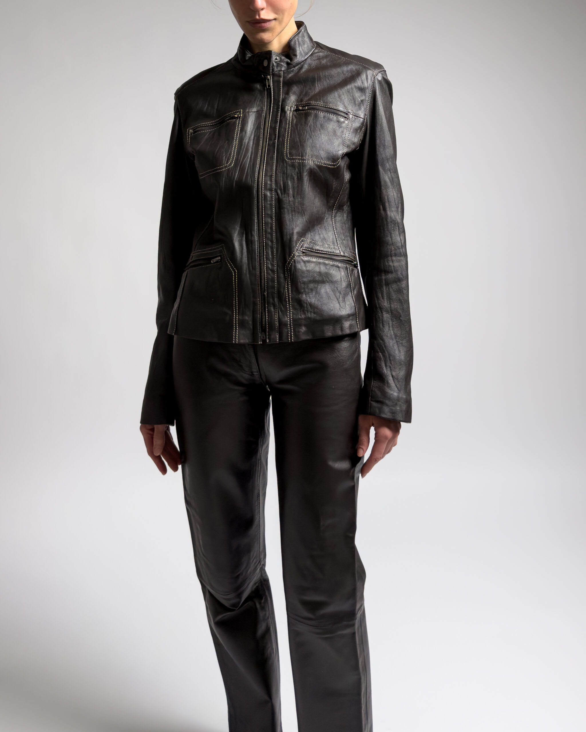 Vintage Leather Trousers | Dark Brown