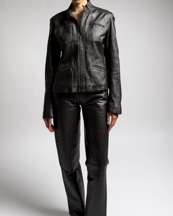 Vintage Leather Trousers | Dark Brown