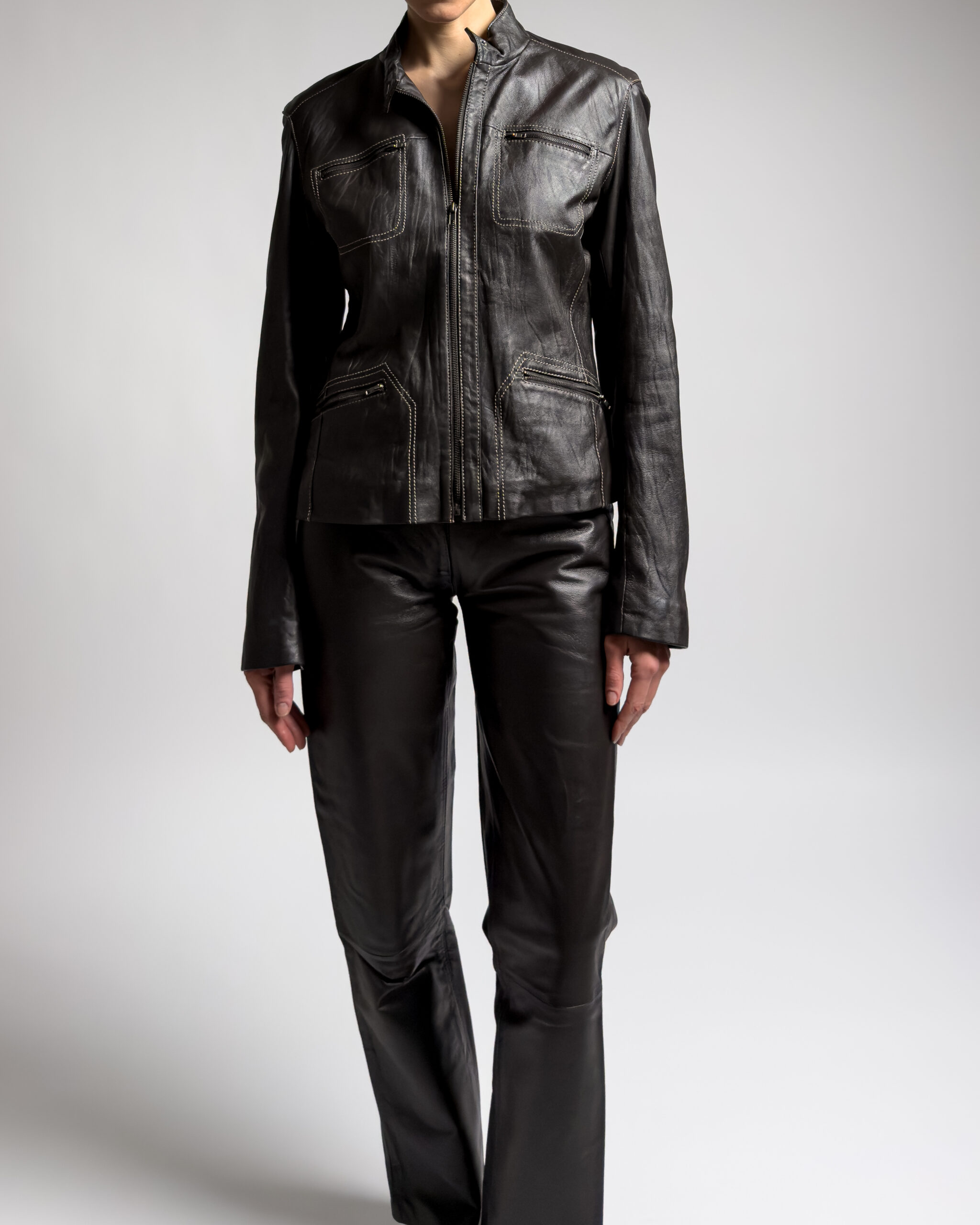 Vintage Leather Trousers | Dark Brown