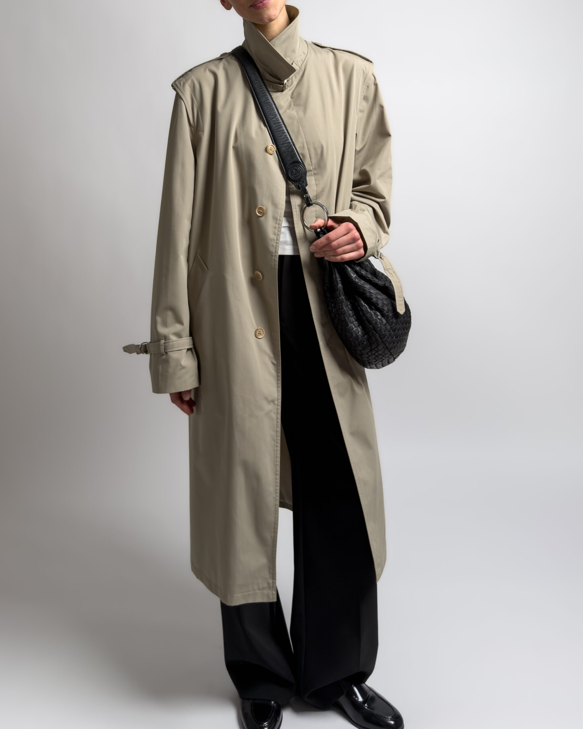 Vintage Single Breasted Trench Coat | Olive Green