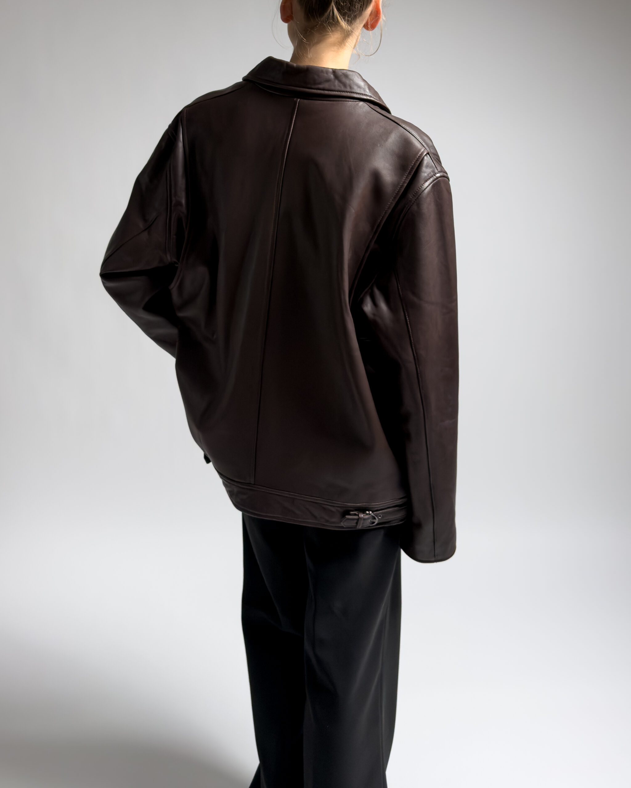 Trussardi Lamb Leather Jacket | Dark Brown