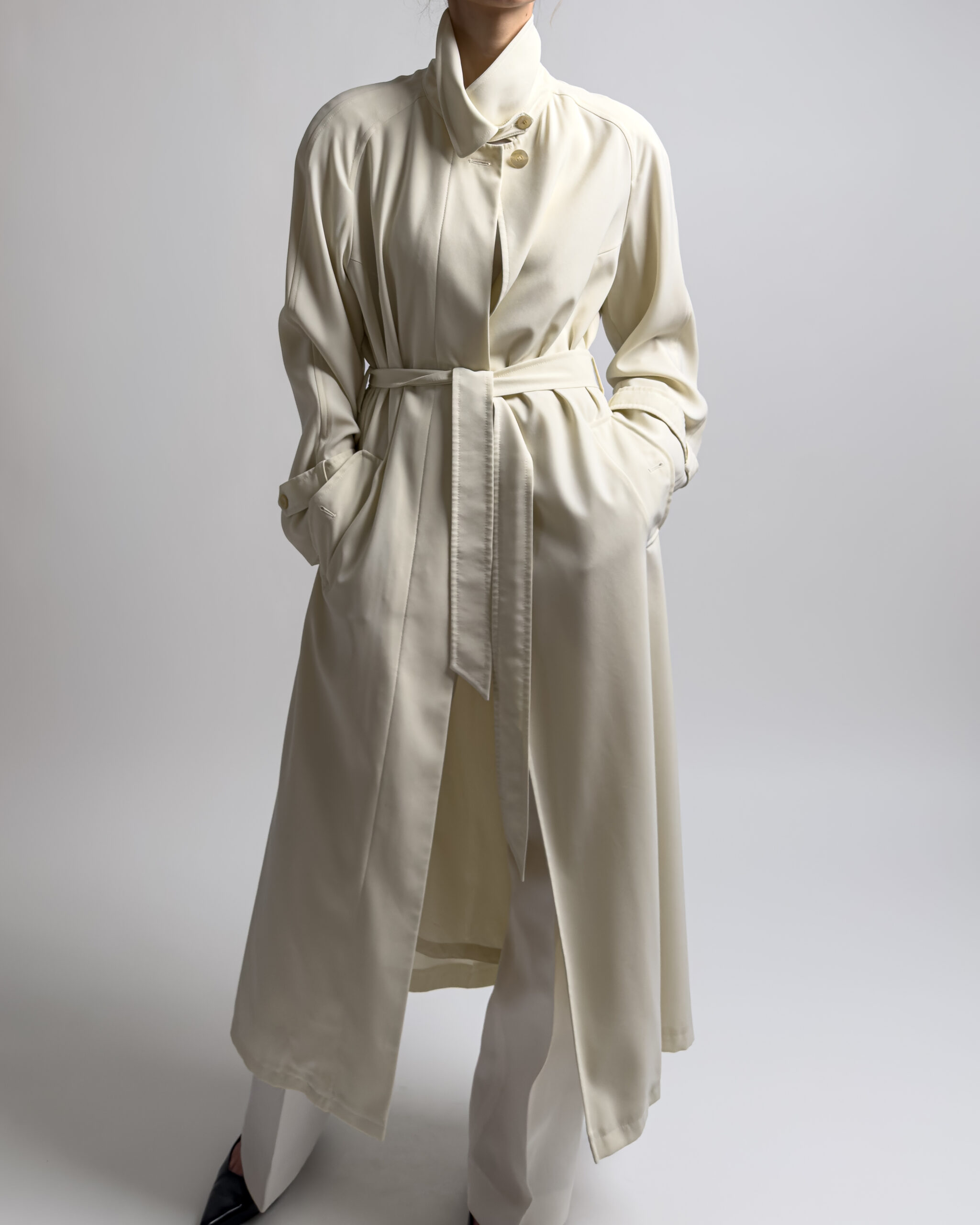 Longline Trench Coat | Cream