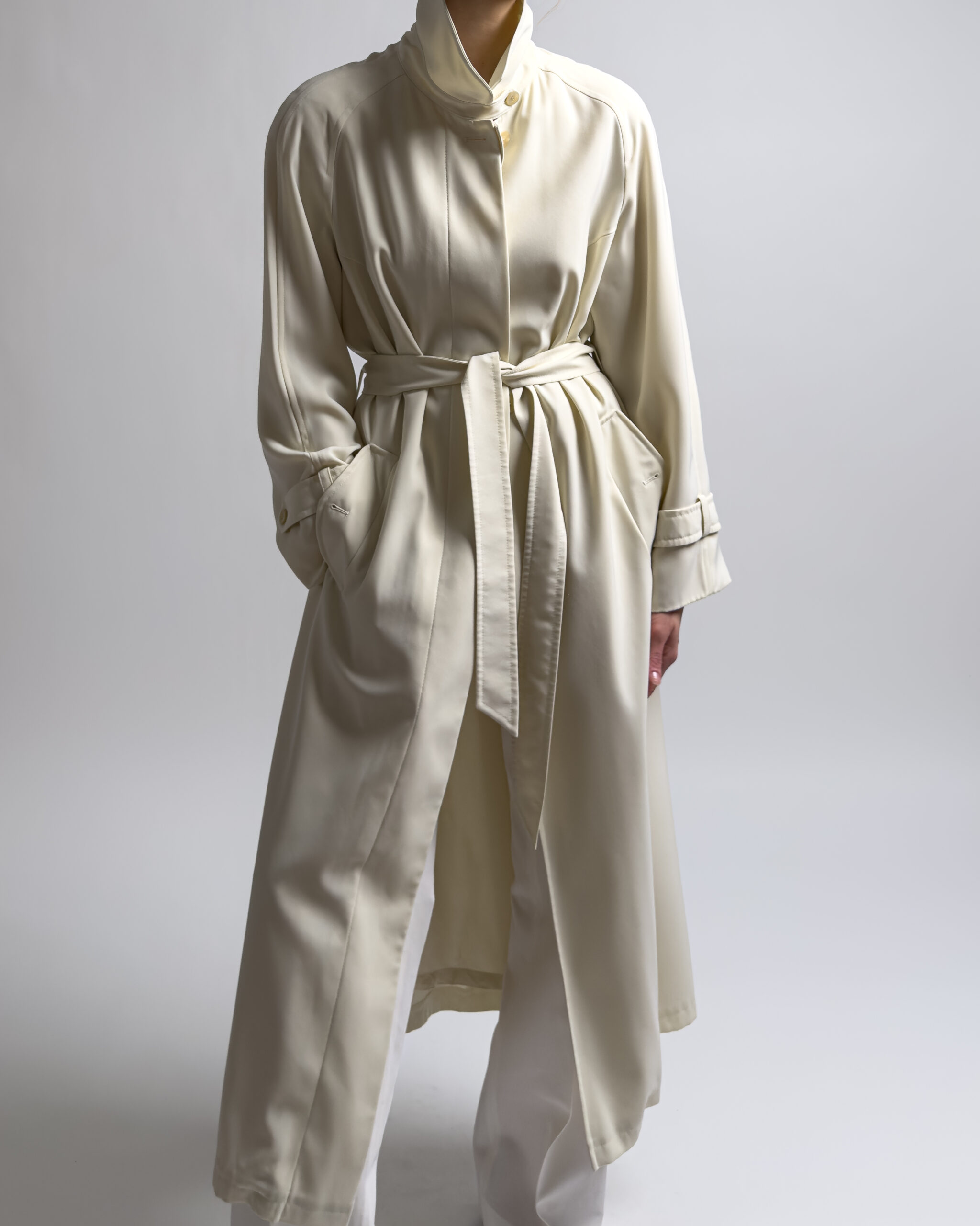 Longline Trench Coat | Cream