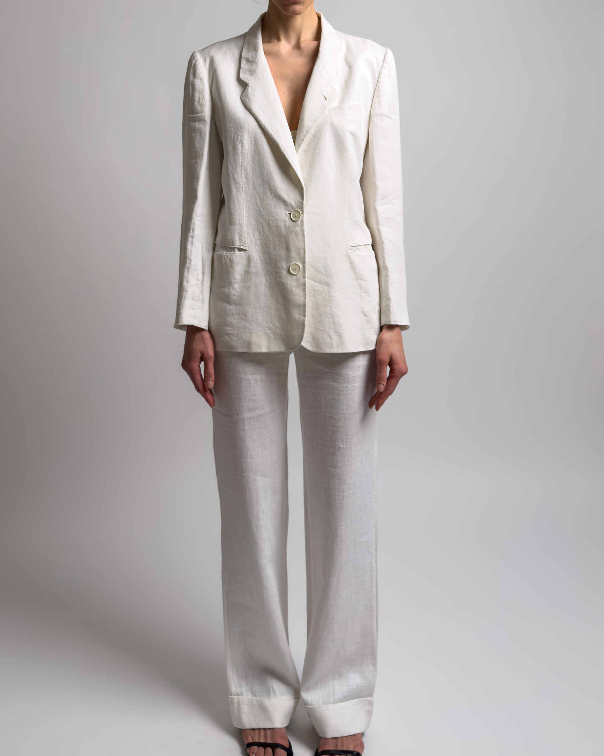 Vintage Linen Trousers | White