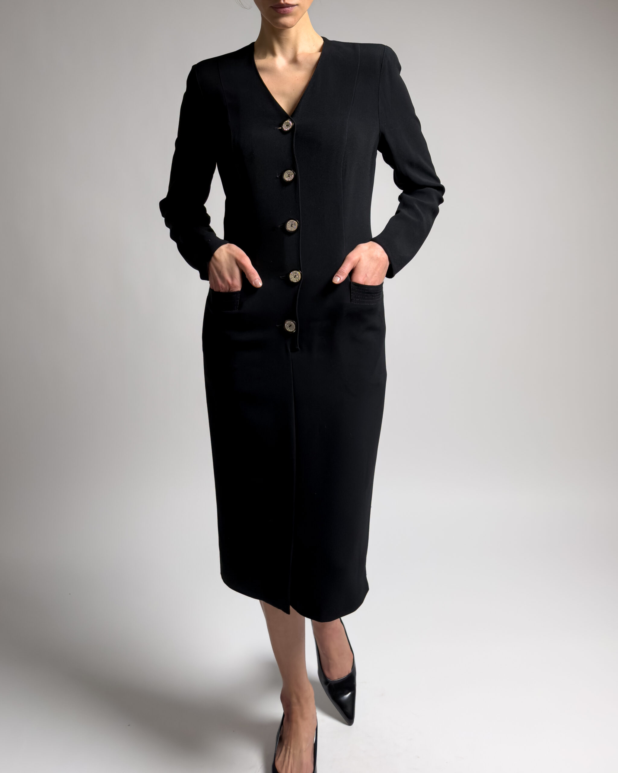 Valentino Miss V Viscose Dress | Black