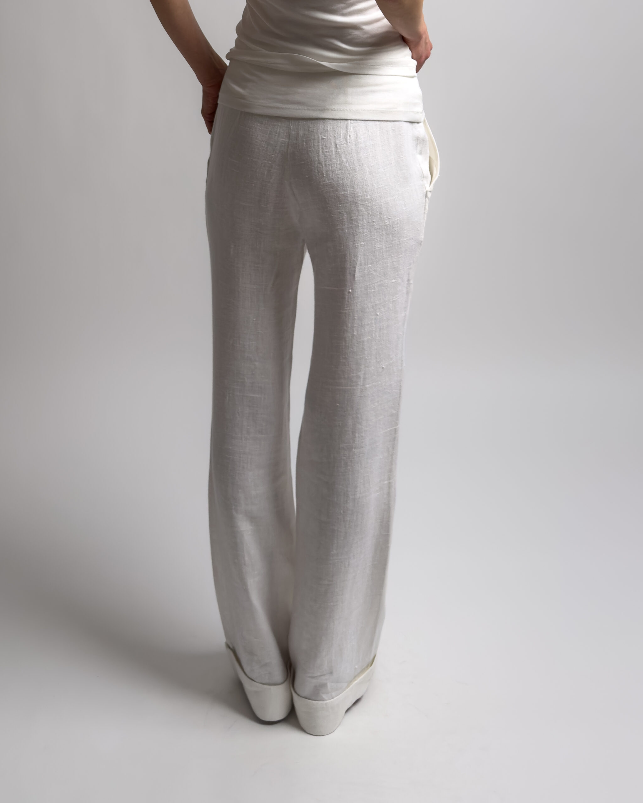 Vintage Linen Trousers | White