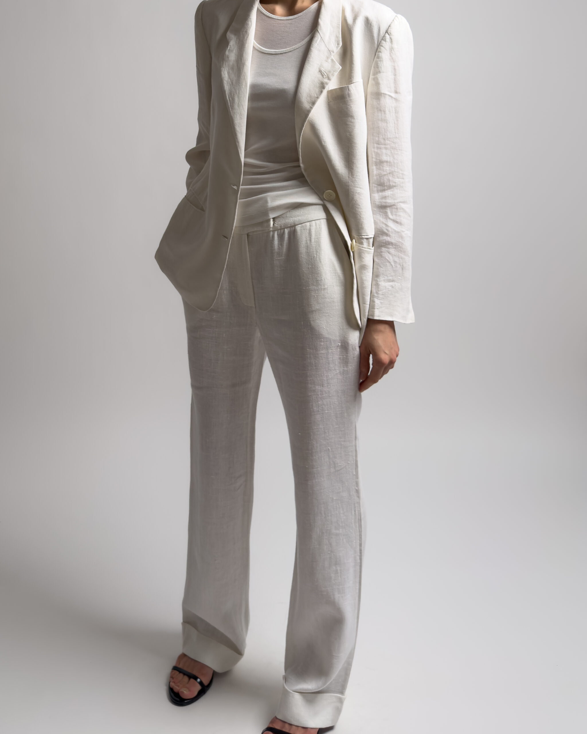 Vintage Linen Trousers | White