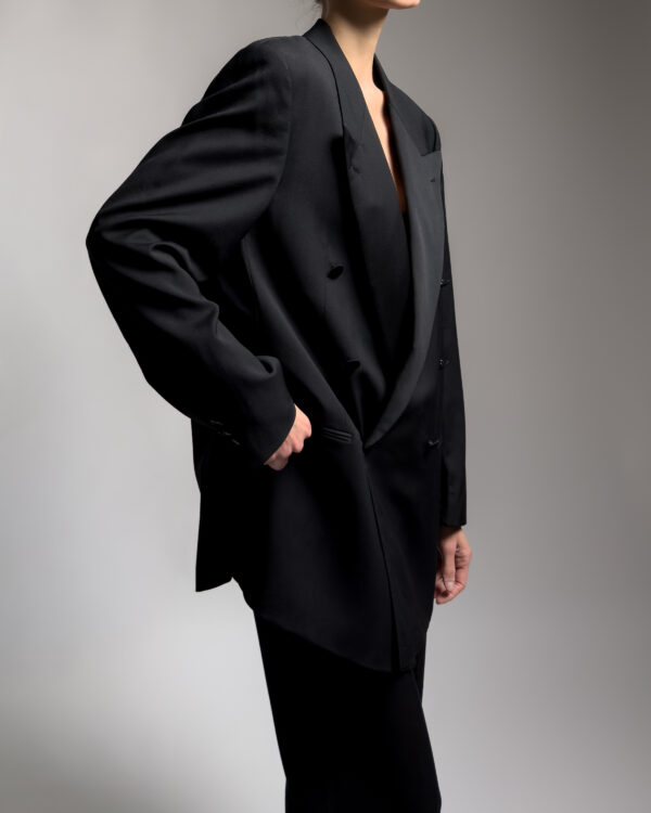 Hugo Boss Double-Breasted Smoking Blazer | Black