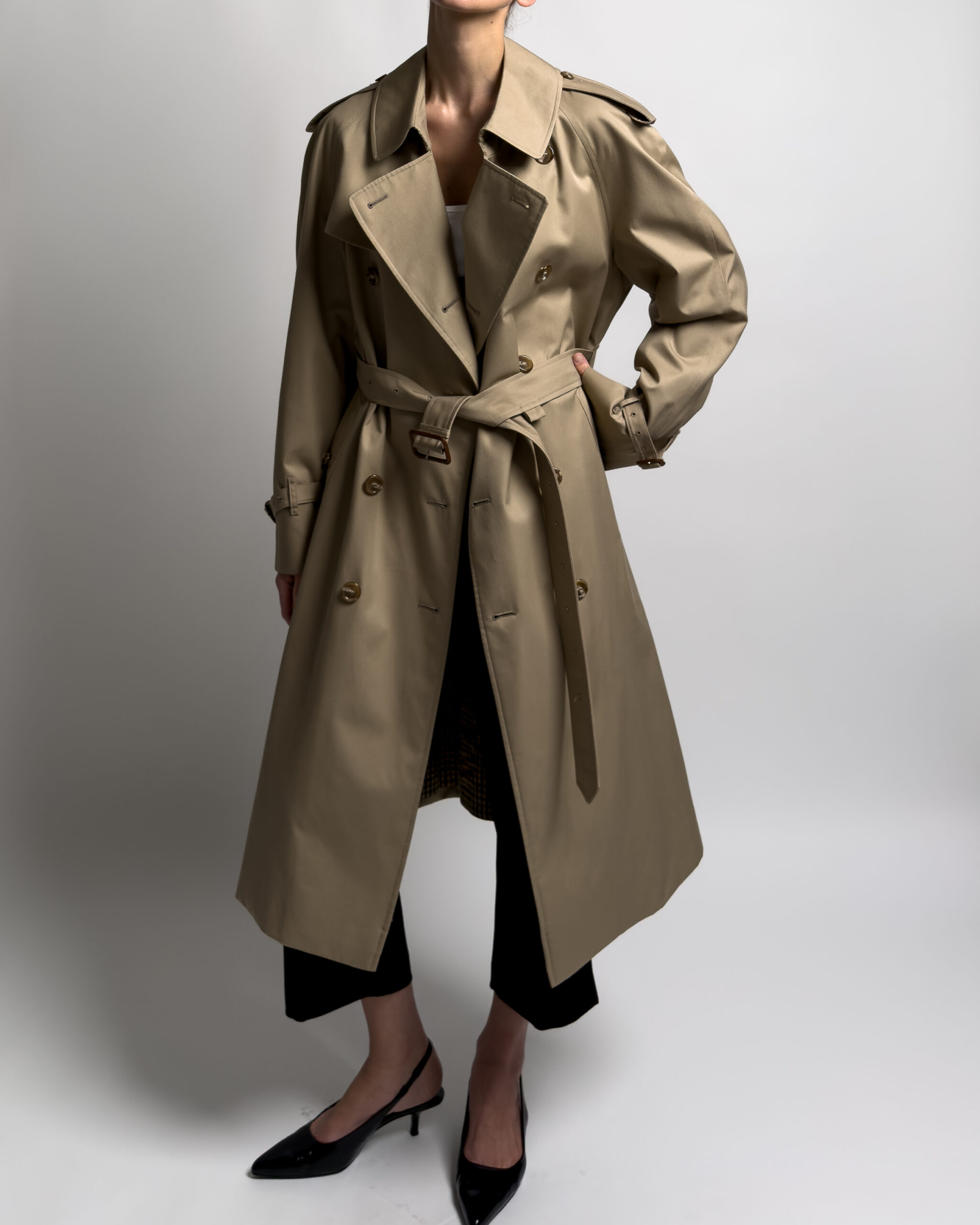 Double-Breasted Trench Coat | Honey Beige