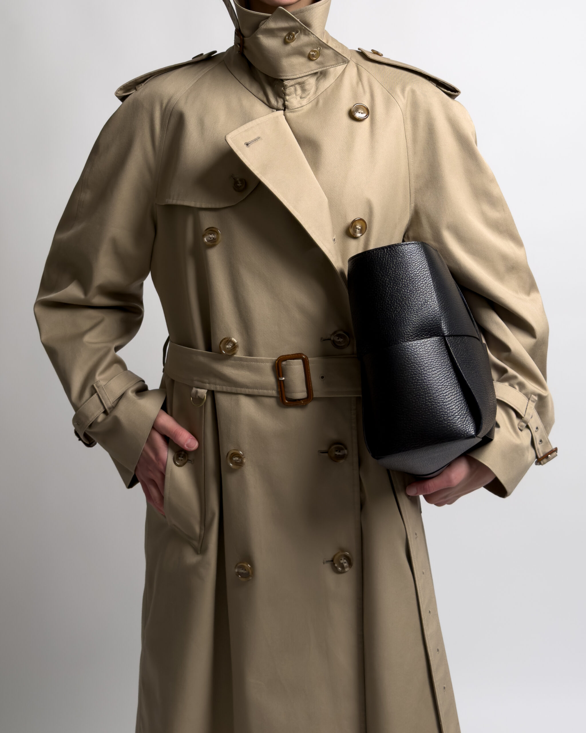 Double-Breasted Trench Coat | Honey Beige