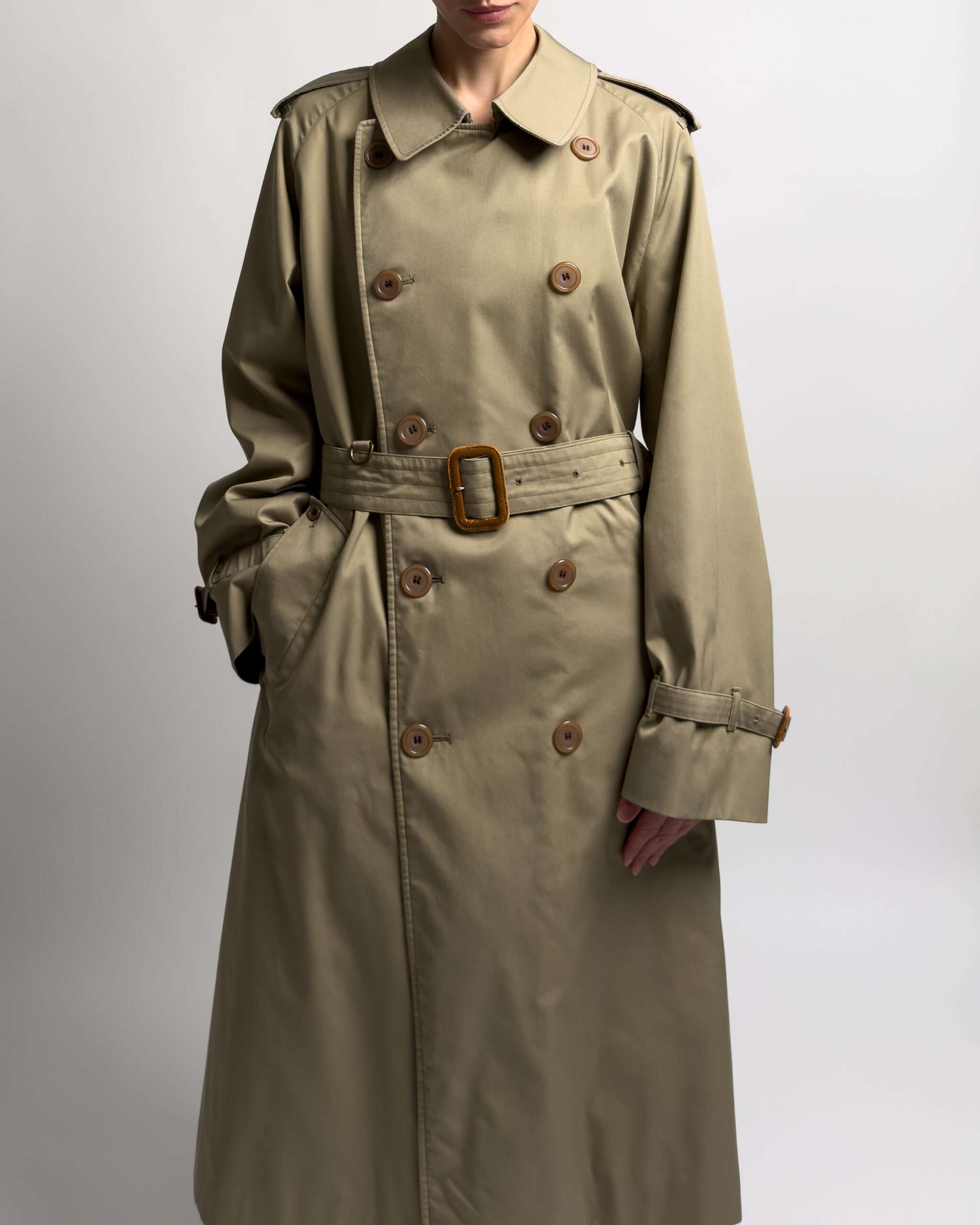 Aquascutum Double-Breasted Trench Coat | Khaki Olive