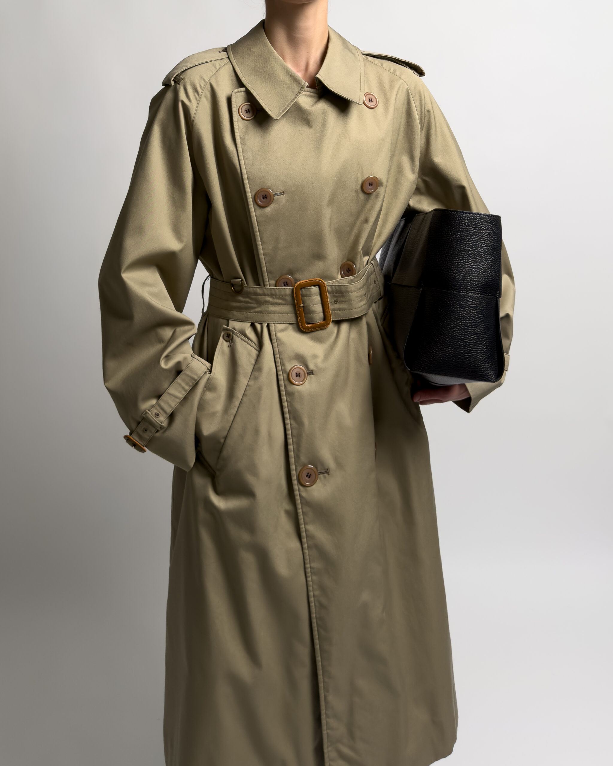 Aquascutum Double-Breasted Trench Coat | Khaki Olive