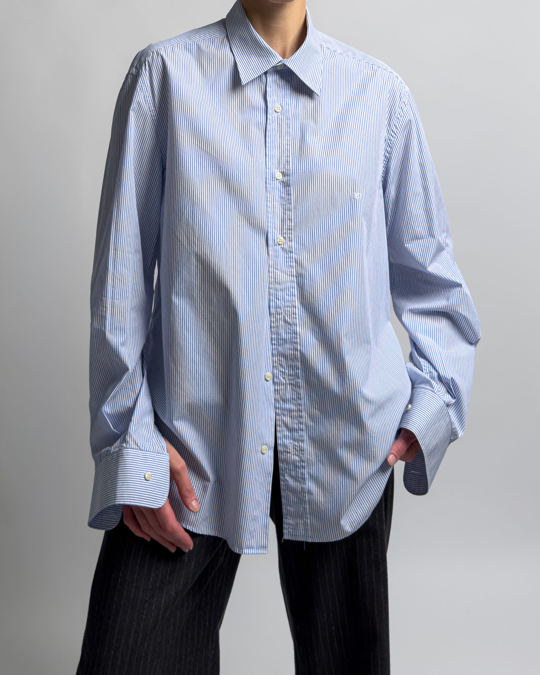 Valentino Pinstripe Dress Shirt | Light Blue