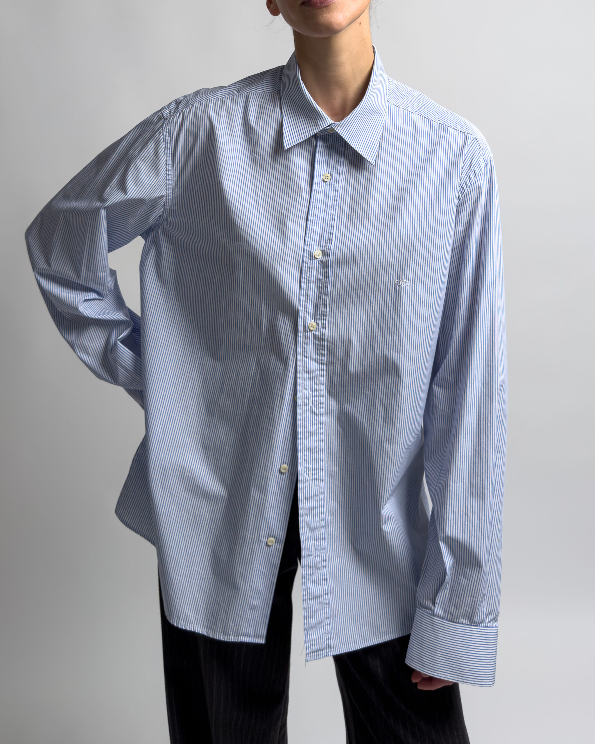Valentino Pinstripe Dress Shirt | Light Blue