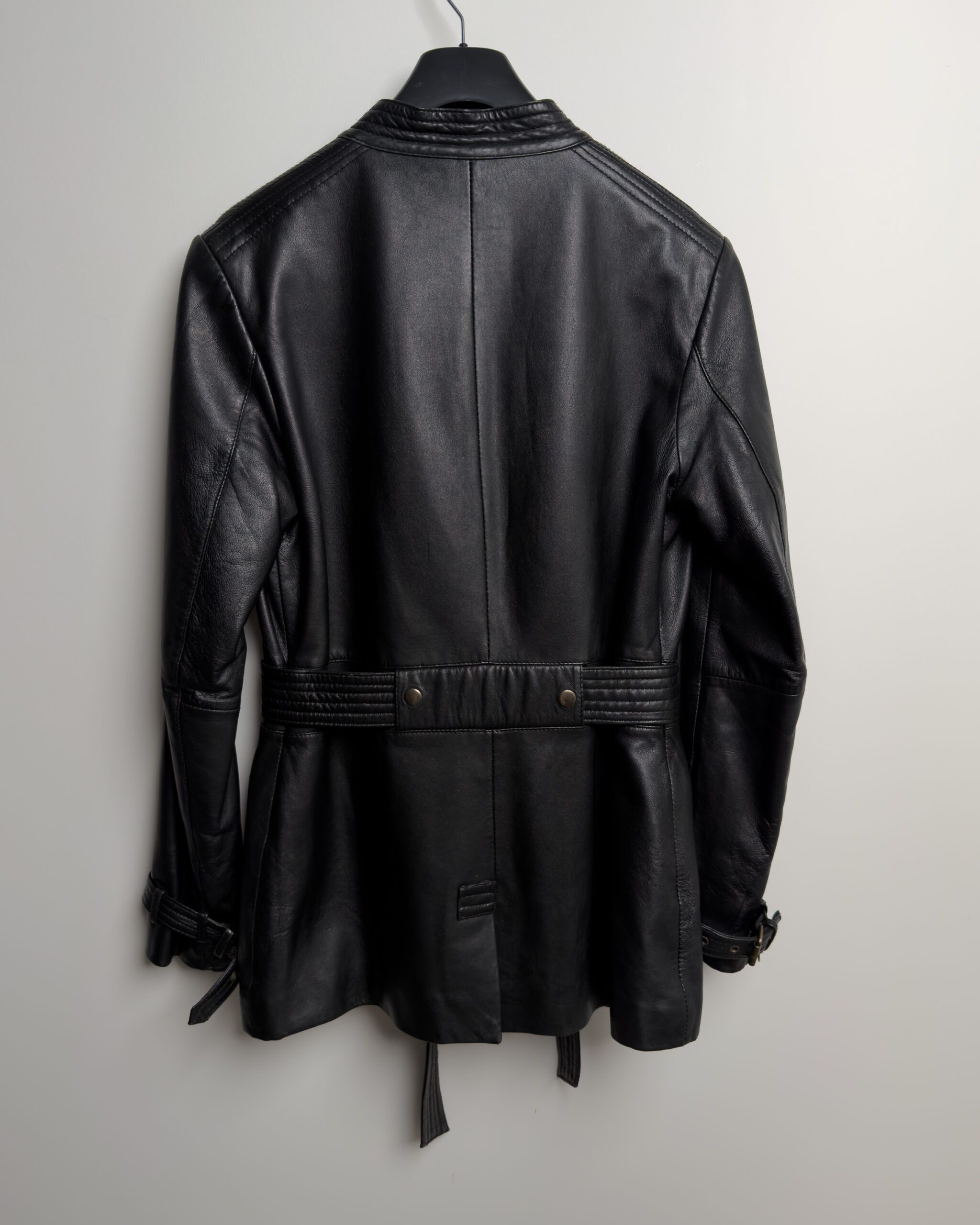 Conbipel Belted Leather Jacket | Black