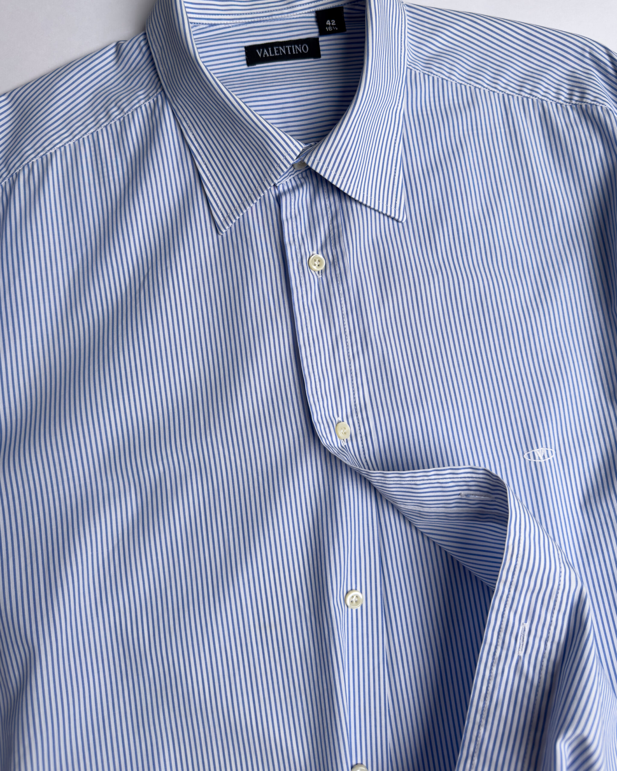 Valentino Pinstripe Dress Shirt | Light Blue
