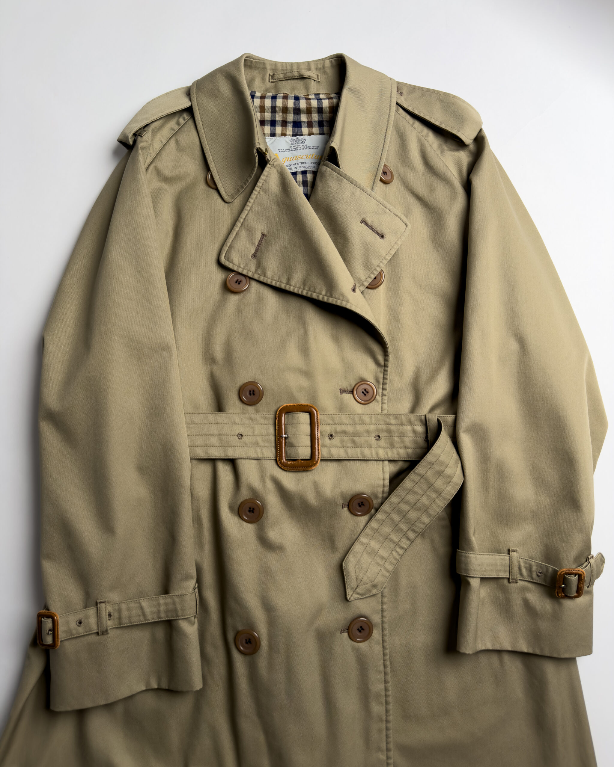 Aquascutum Double-Breasted Trench Coat | Khaki Olive
