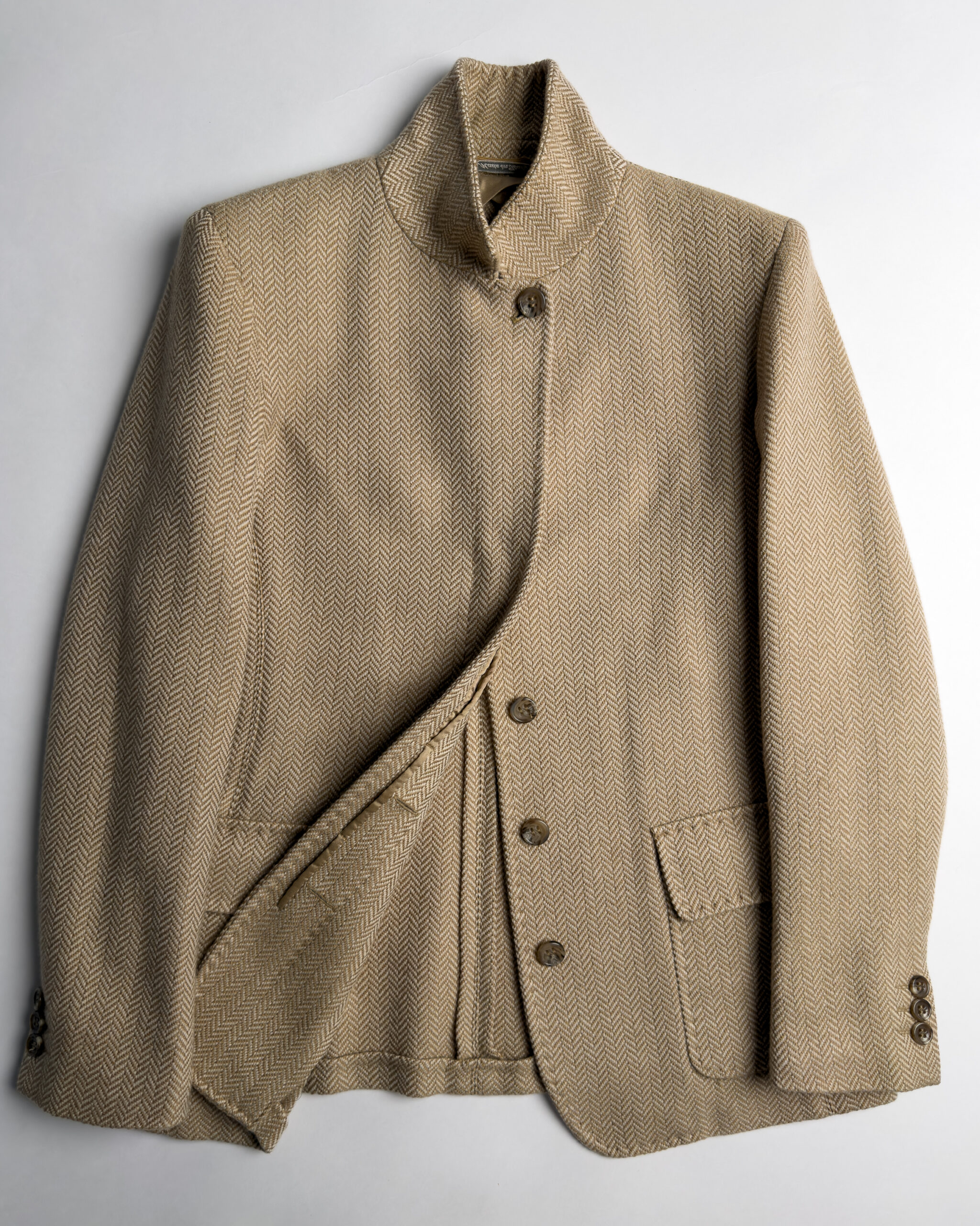 Max Mara Wool & Cashmere Herringbone Jacket | Beige