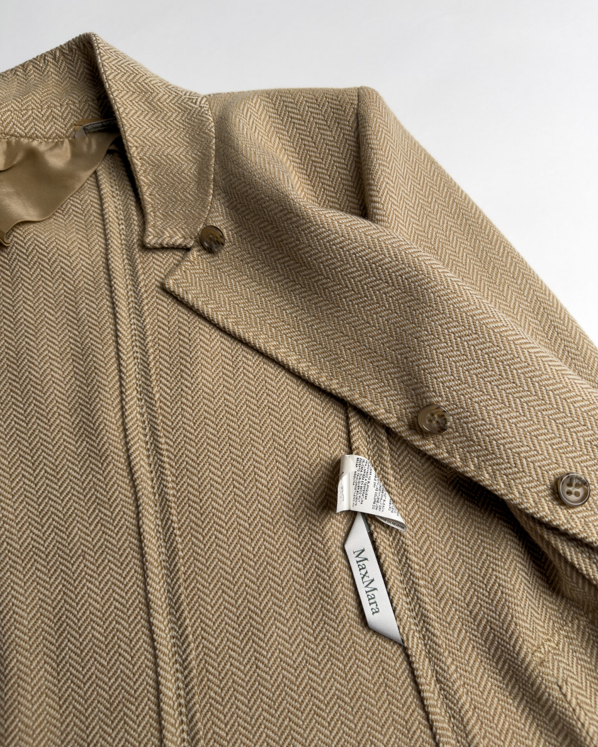 Max Mara Wool & Cashmere Herringbone Jacket | Beige