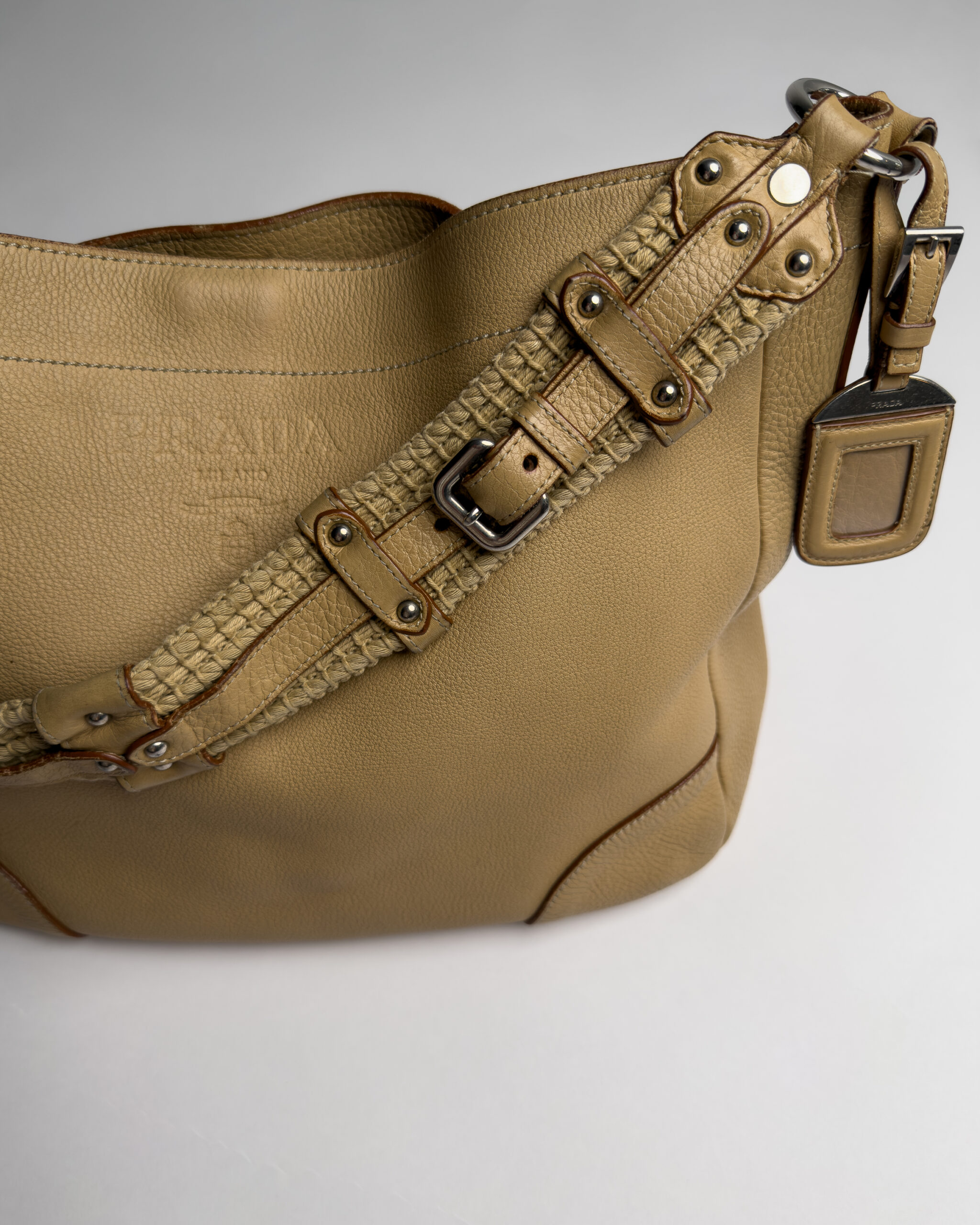 Prada Leather Shoulder Bag | Sand Beige