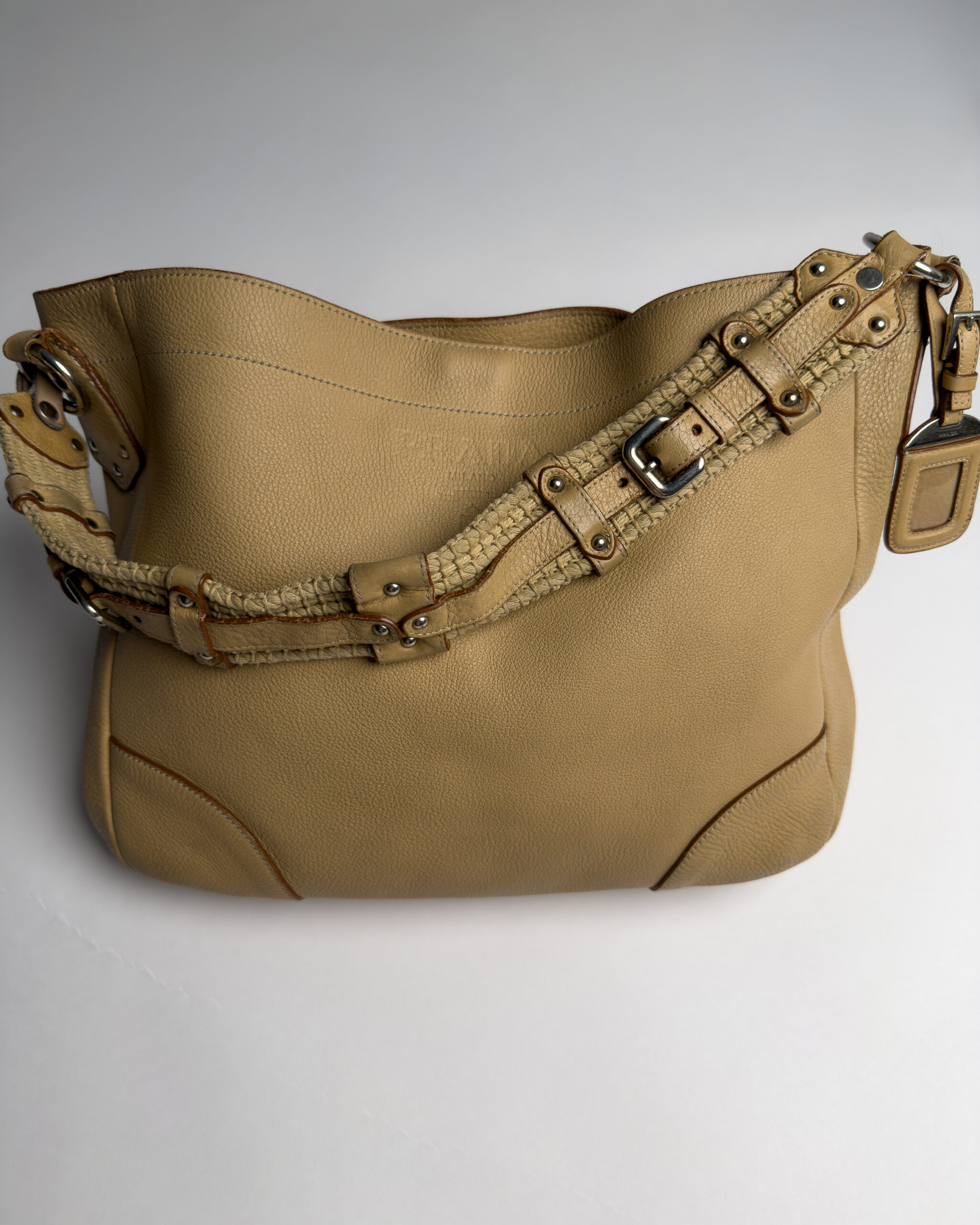 Prada Leather Shoulder Bag | Sand Beige