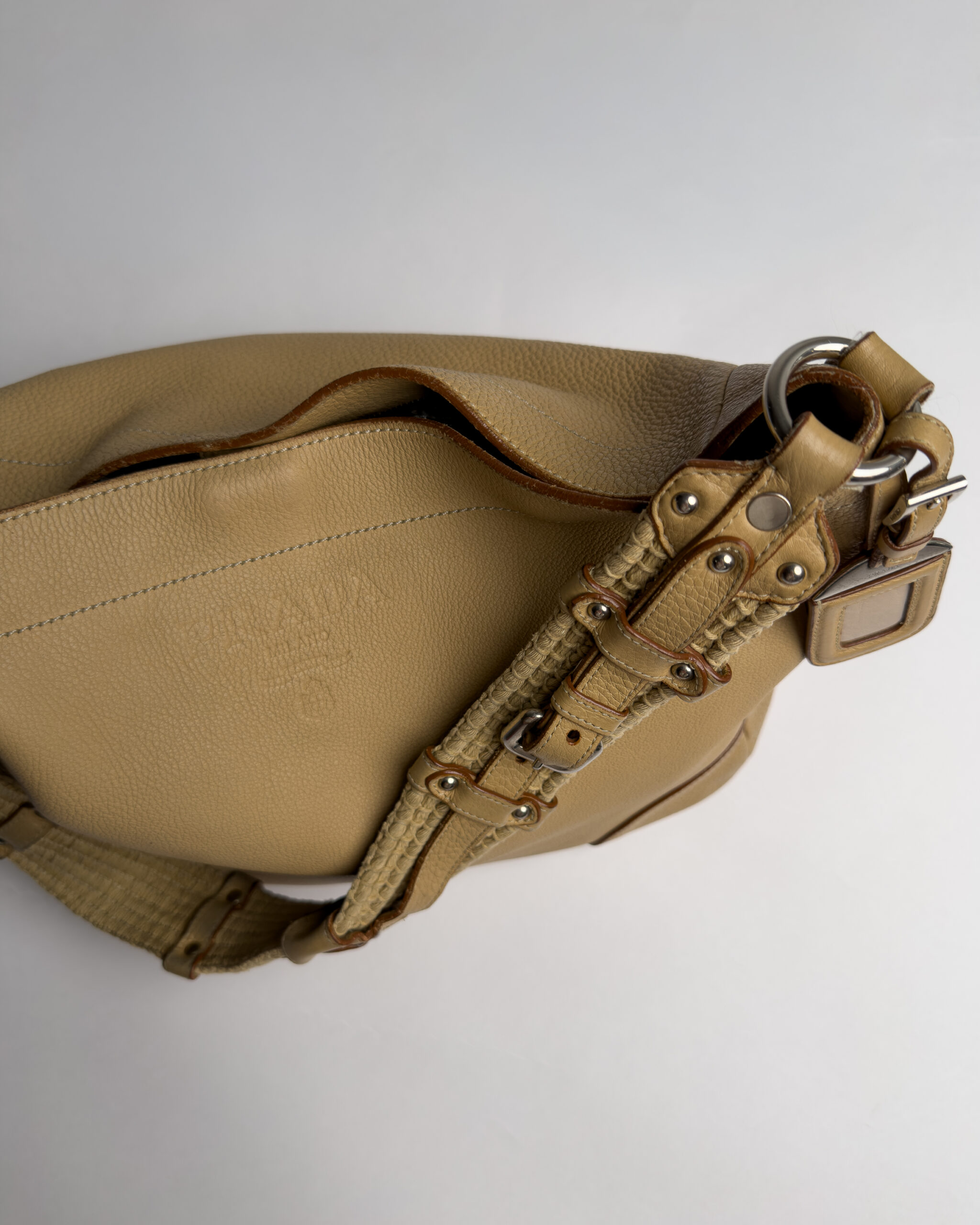 Prada Leather Shoulder Bag | Sand Beige