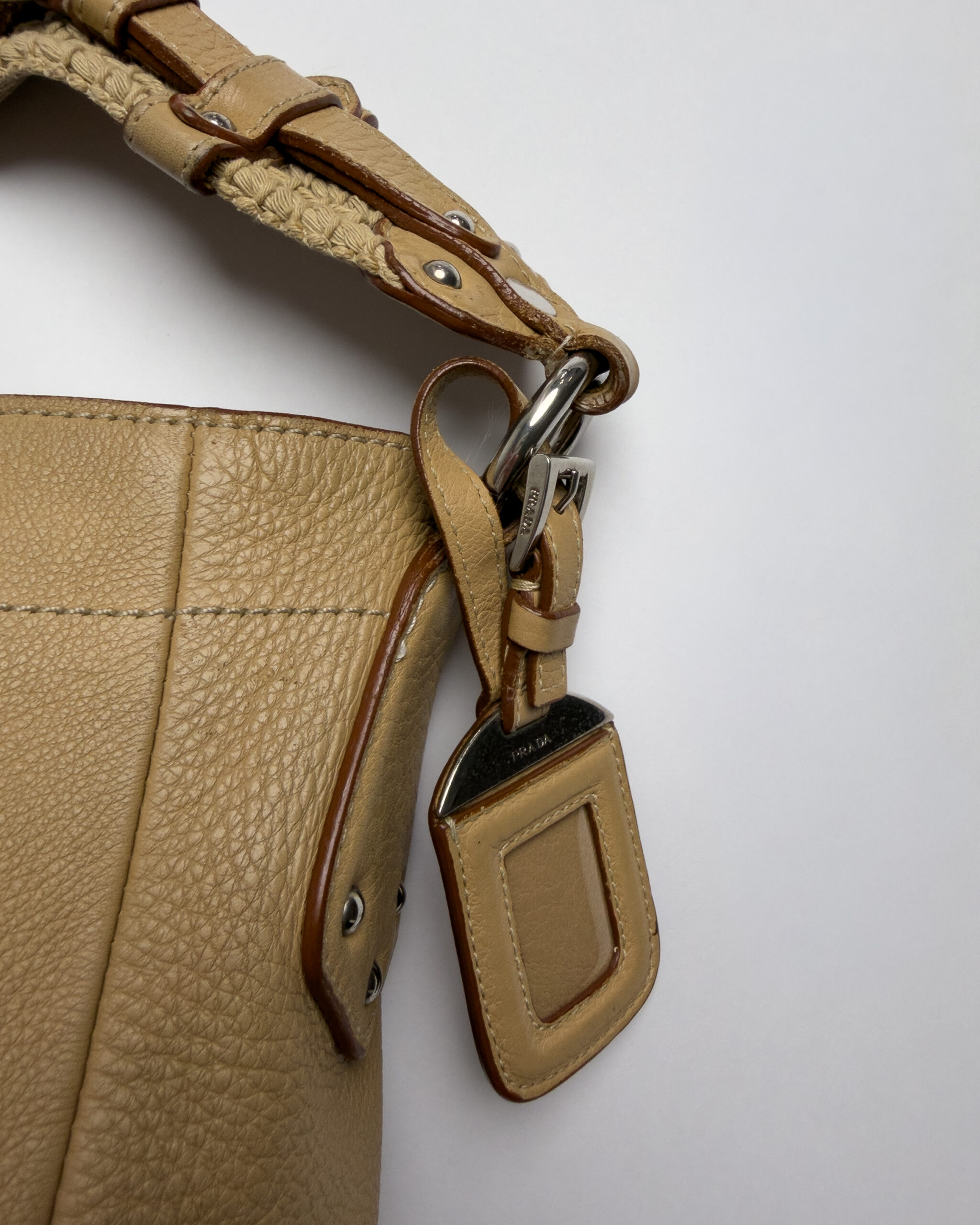Prada Leather Shoulder Bag | Sand Beige