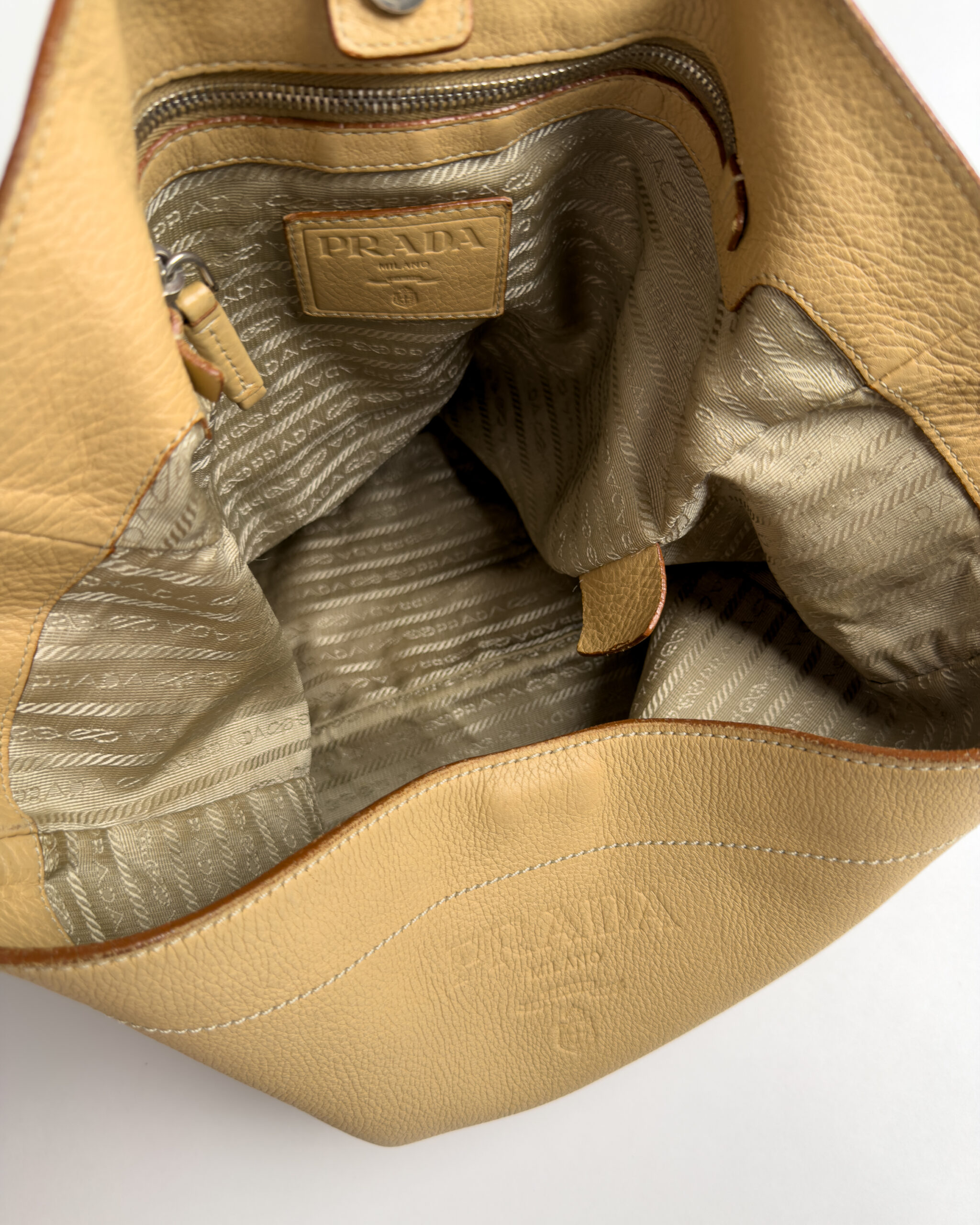 Prada Leather Shoulder Bag | Sand Beige