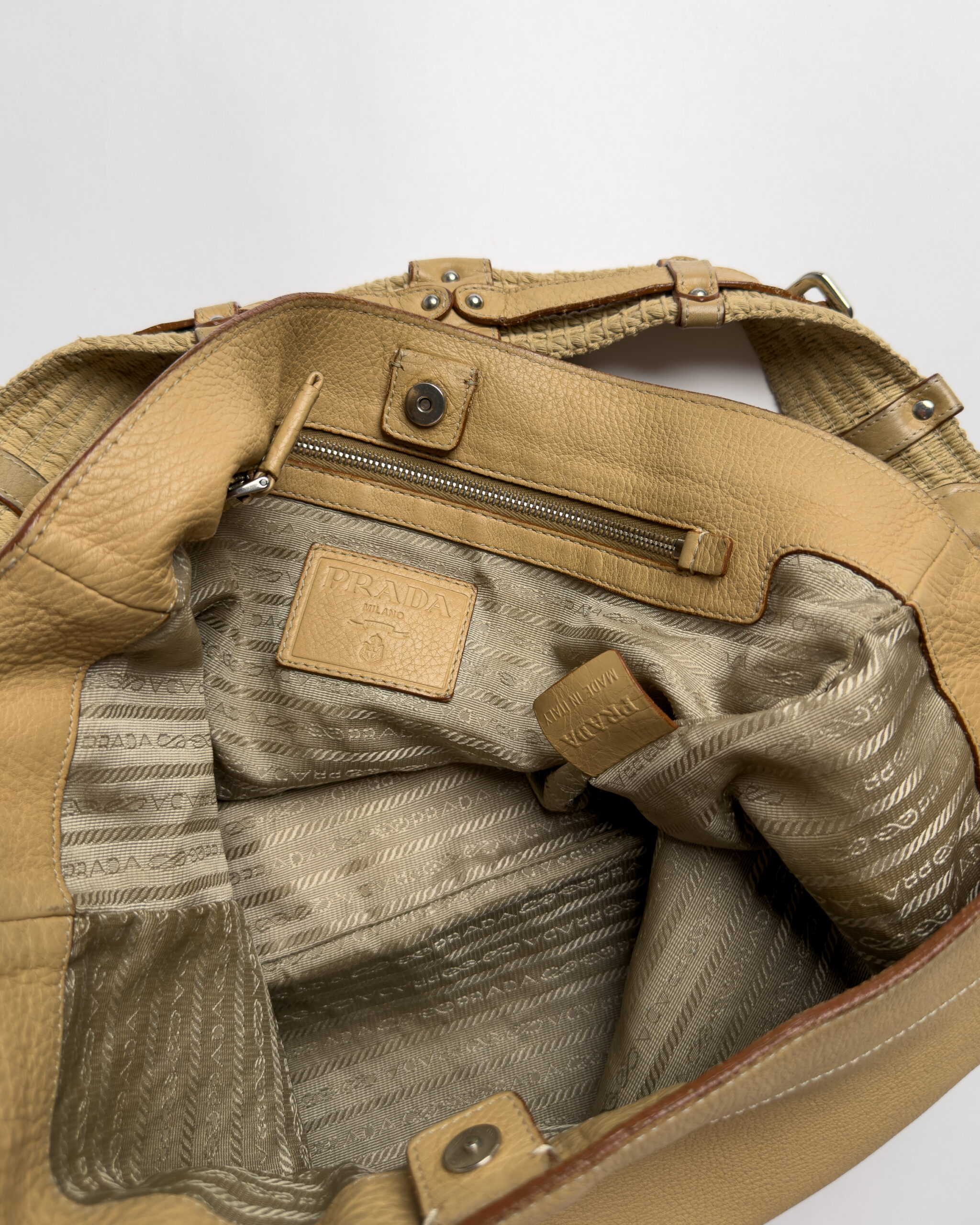 Prada Leather Shoulder Bag | Sand Beige