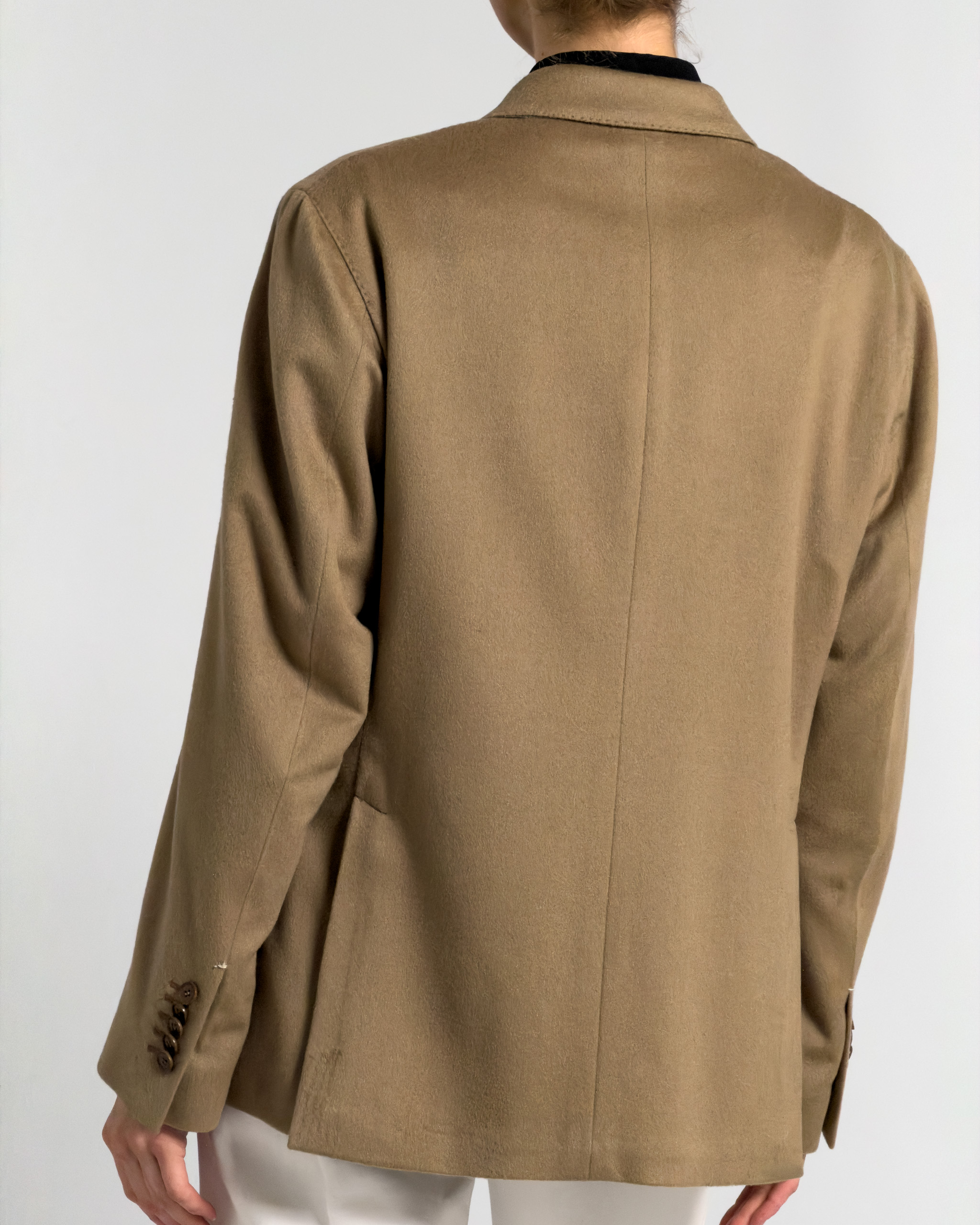 Double-Breasted Cashmere Wool Blend Jacket | Beige