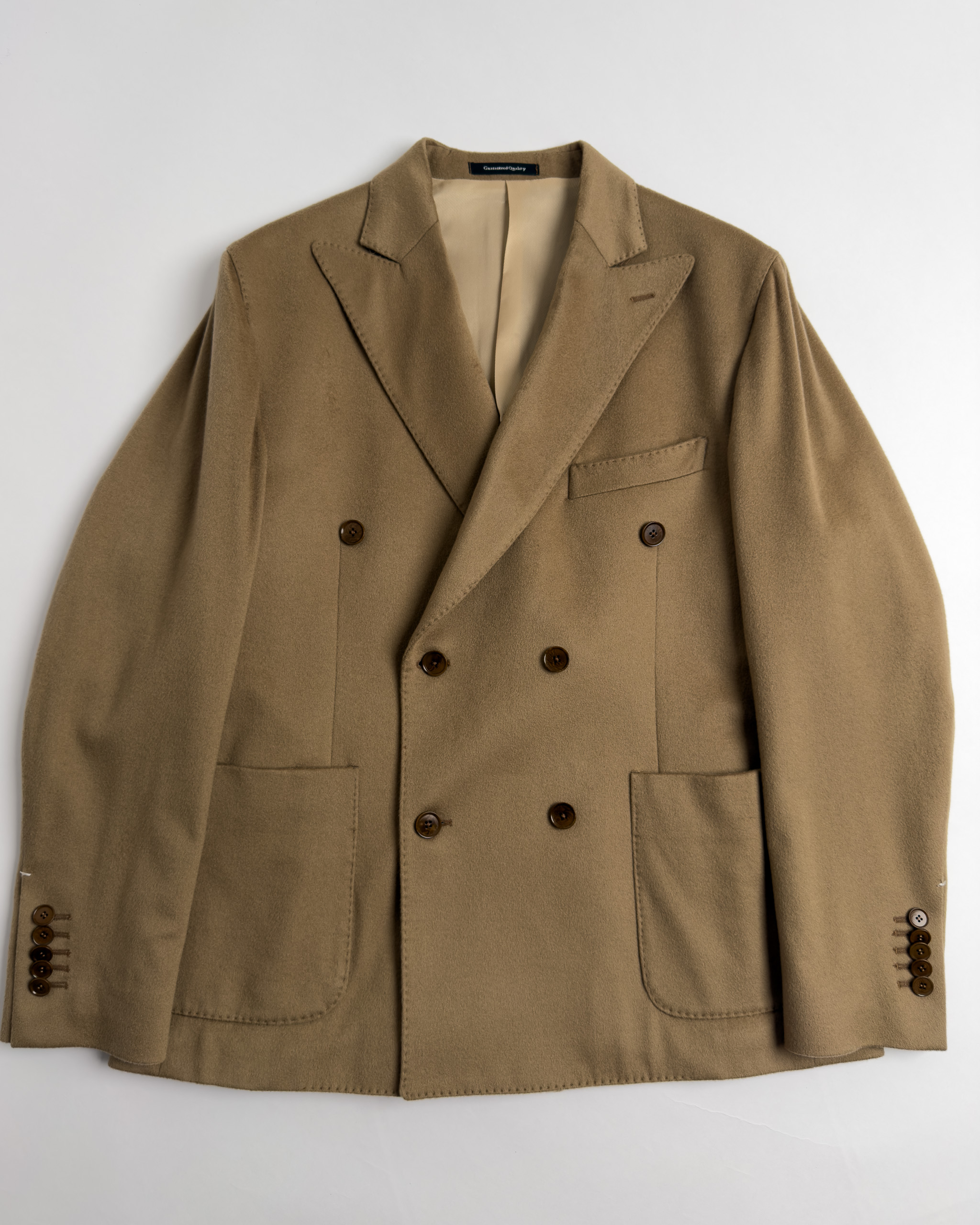 Double-Breasted Cashmere Wool Blend Jacket | Beige