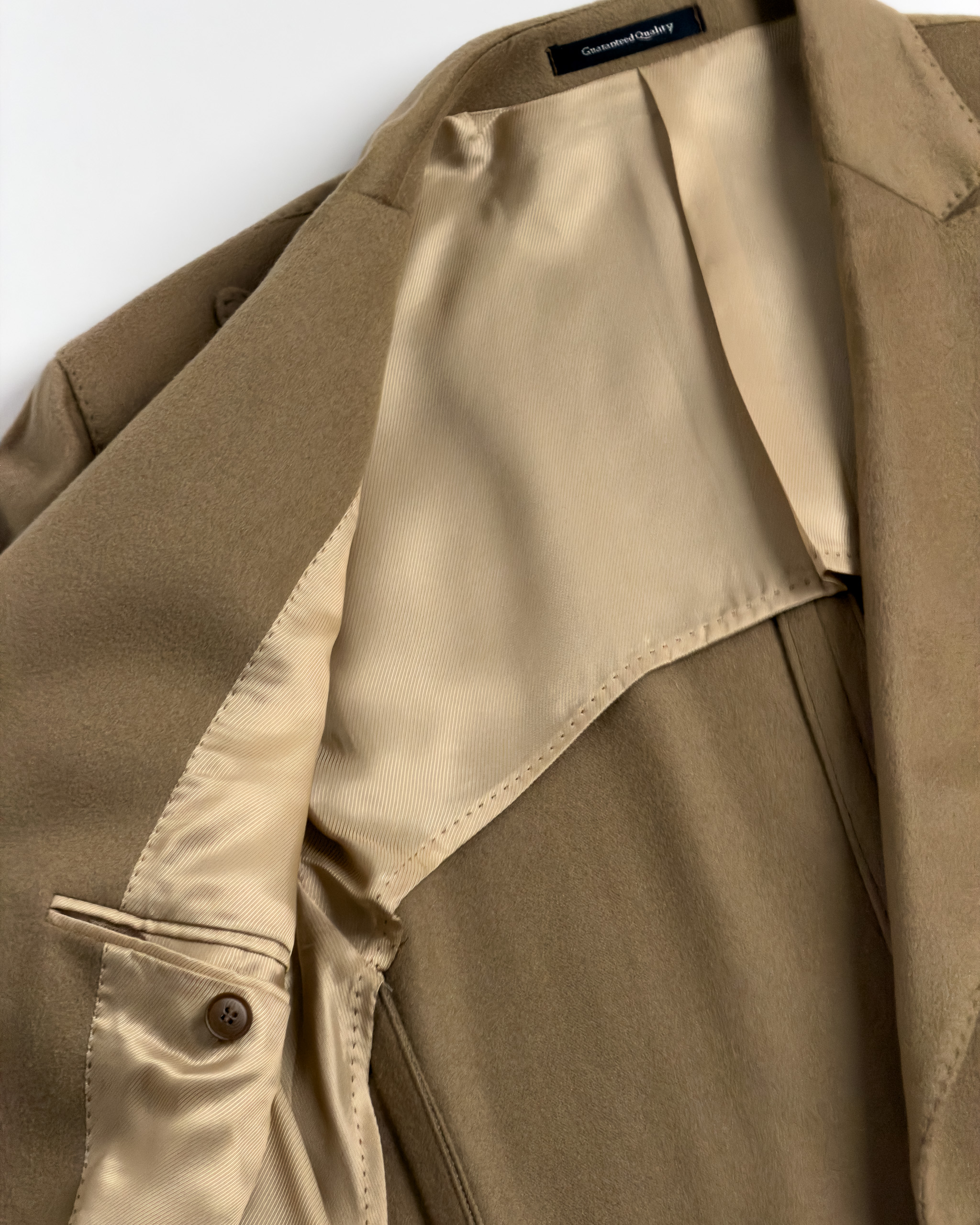 Double-Breasted Cashmere Wool Blend Jacket | Beige