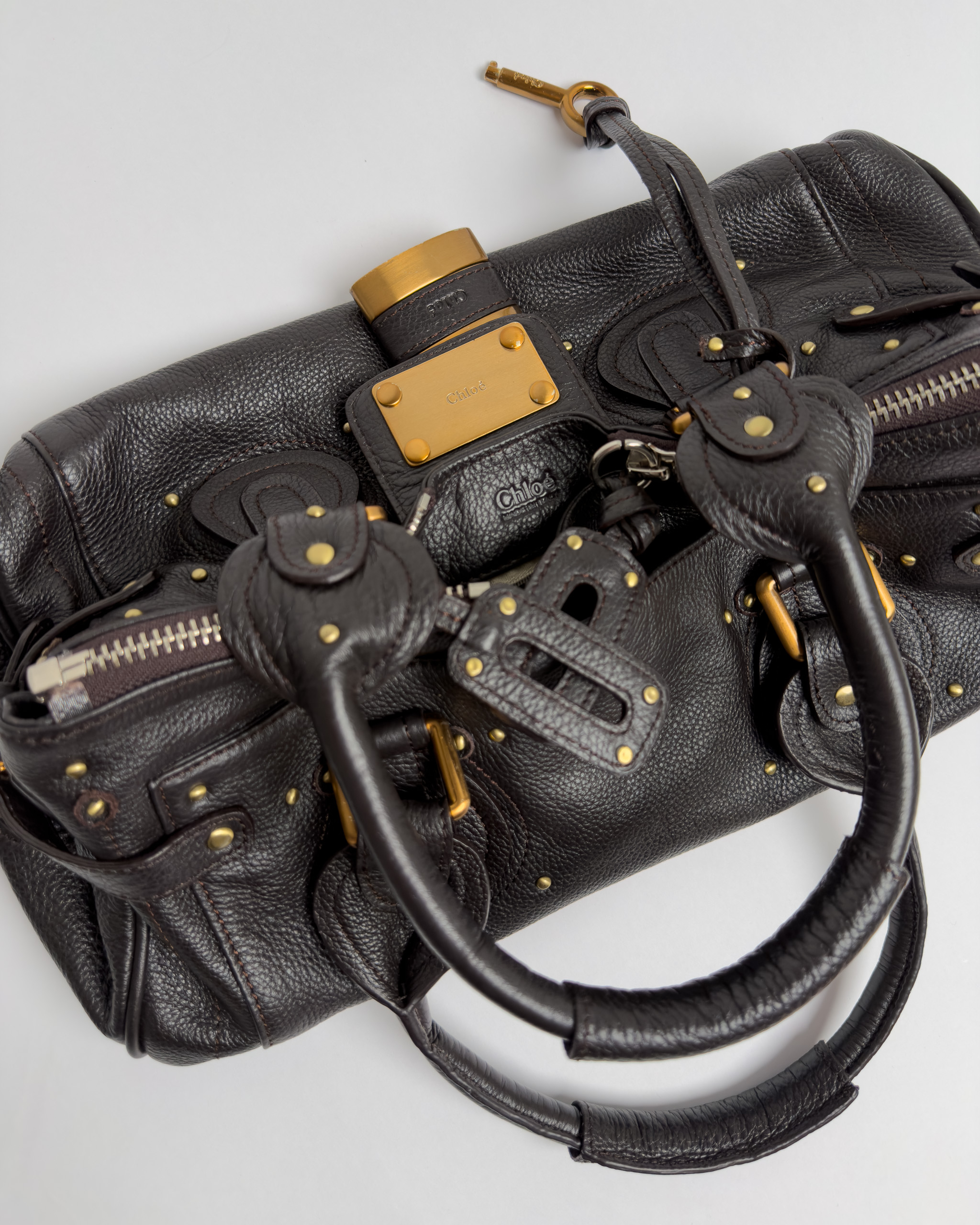 Chloé Paddington Leather Bag | Dark Brown