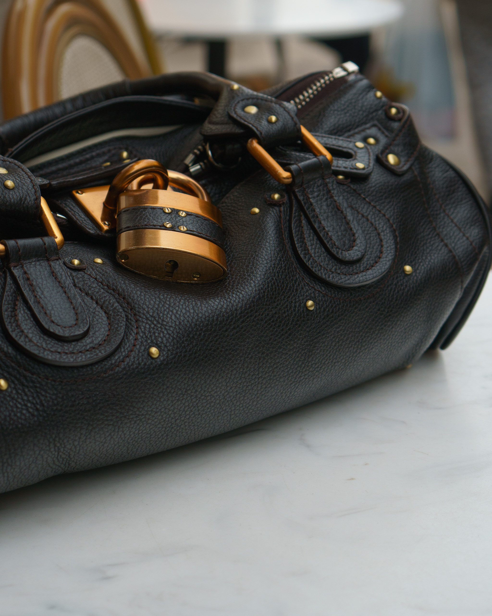 Chloé Paddington Leather Bag | Dark Brown