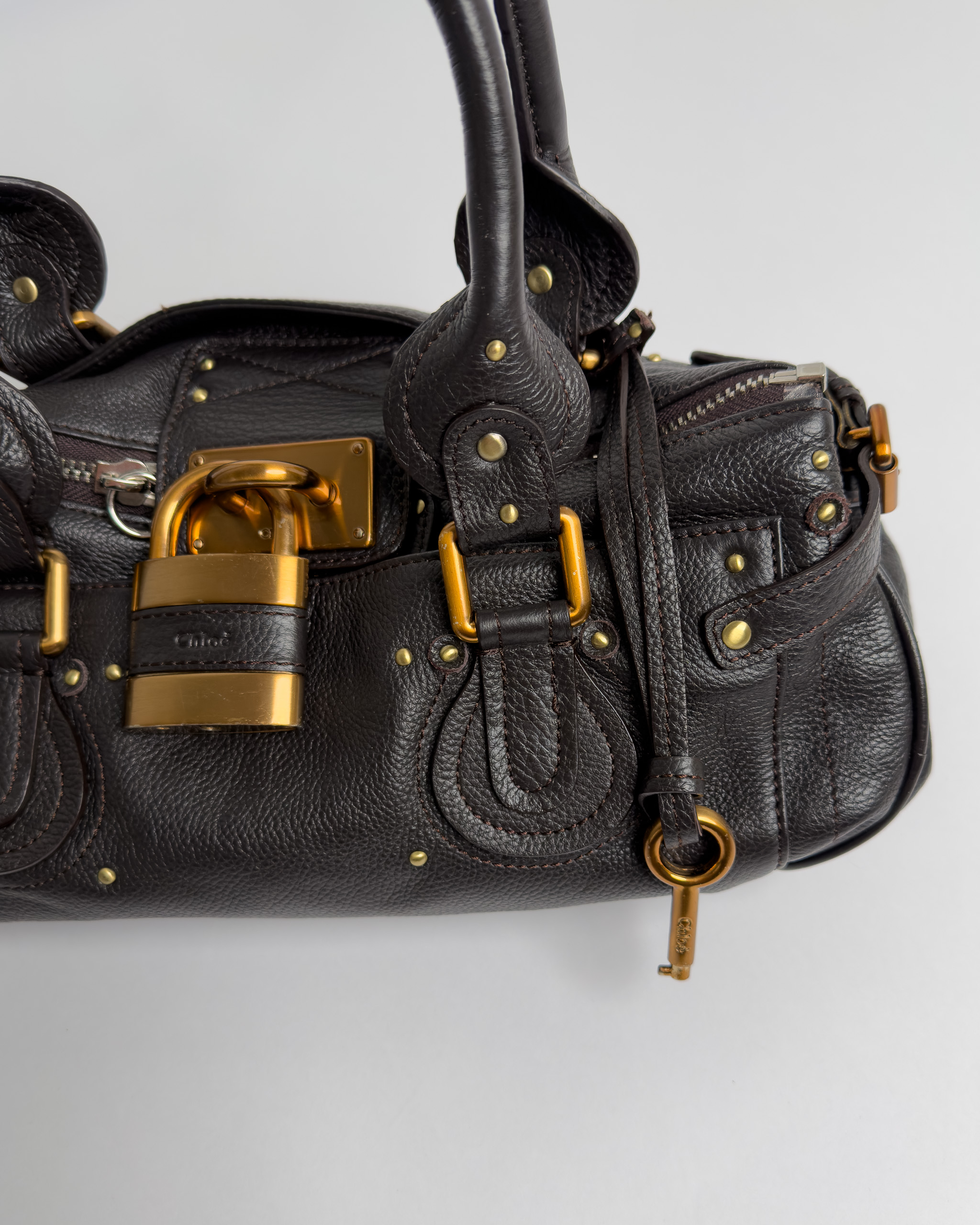 Chloé Paddington Leather Bag | Dark Brown