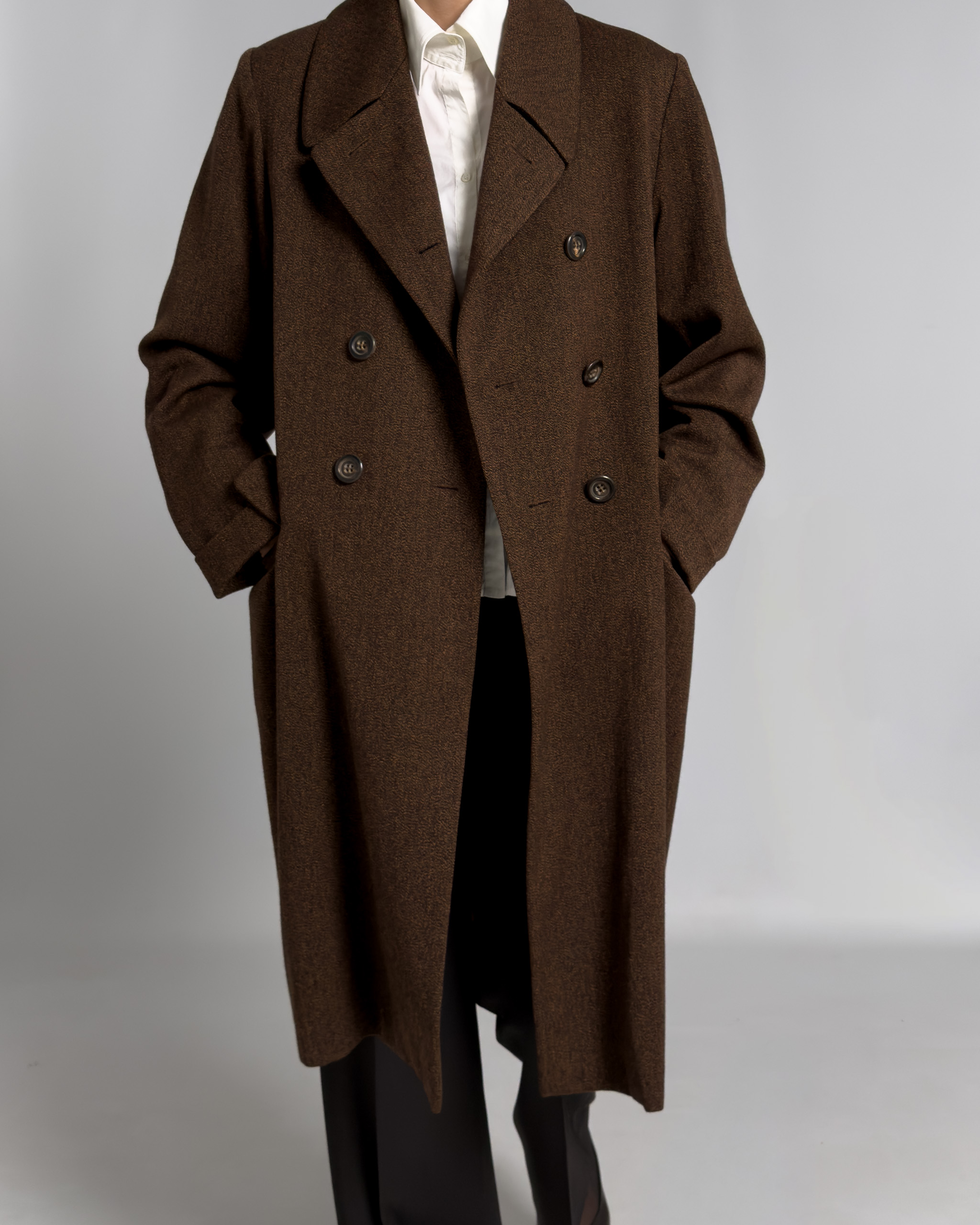 Jil Sander Double-Breasted Wool Coat | Brown