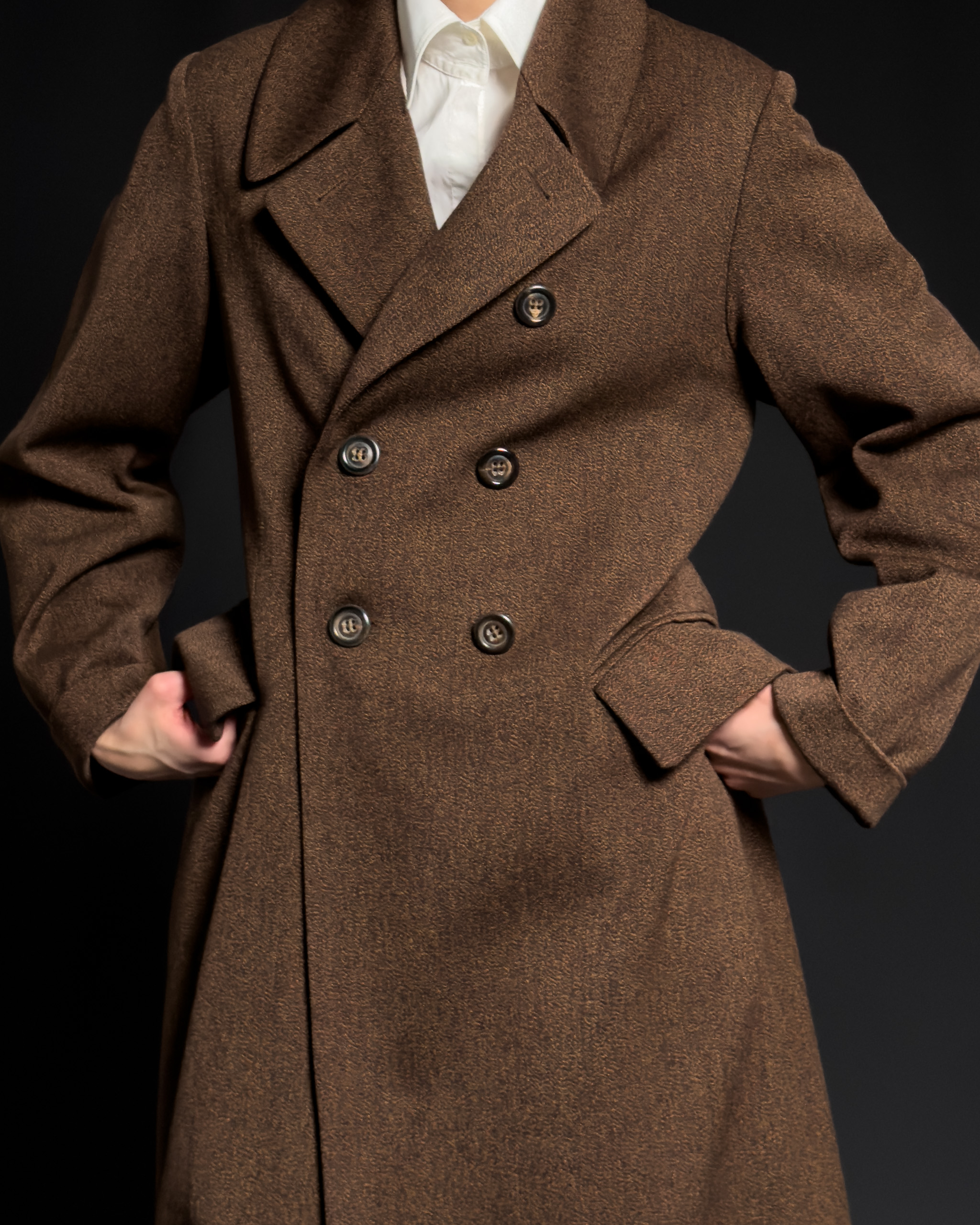 Jil Sander Double-Breasted Wool Coat | Brown