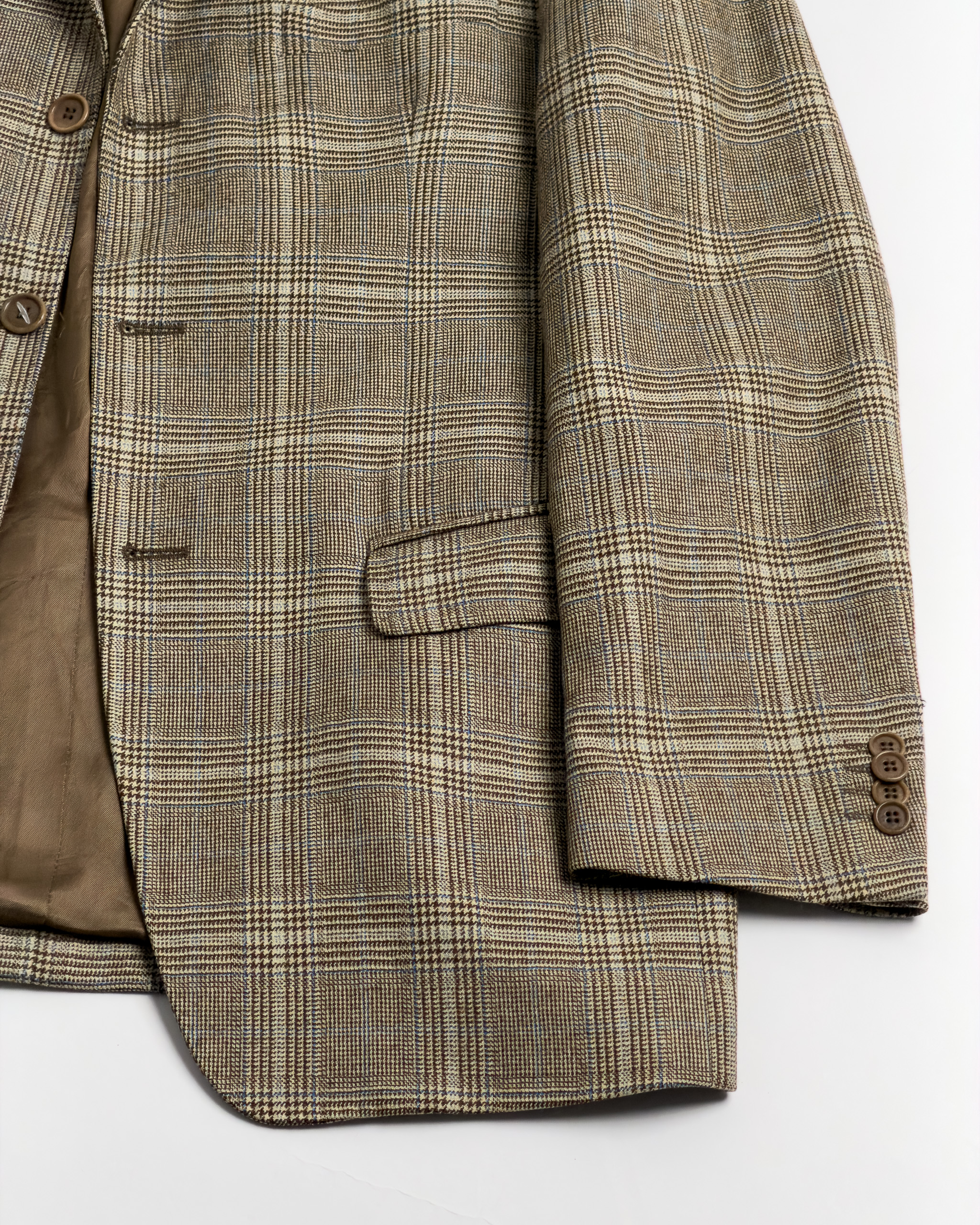 Old England Loro Piana Merino Check Blazer | Beige